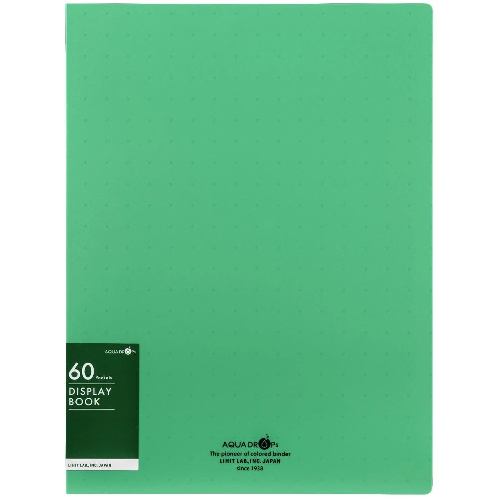 2 Aqua Drops A4 Display Book 60 Pocket Fixed Vivid Green, 2 of 4