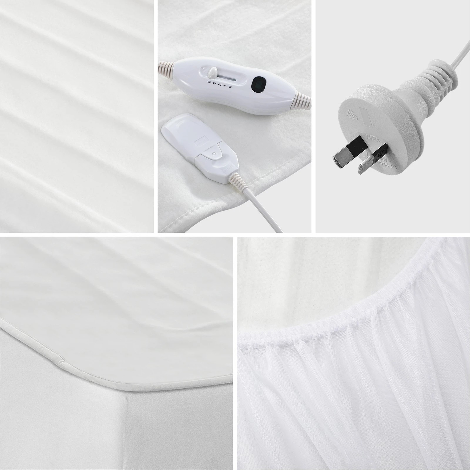 7 Bedra Bedding Electric Blanket Fully Fitted Polyester Winter Heated Underlay Queen - Queen Bed - White, 7 of 10