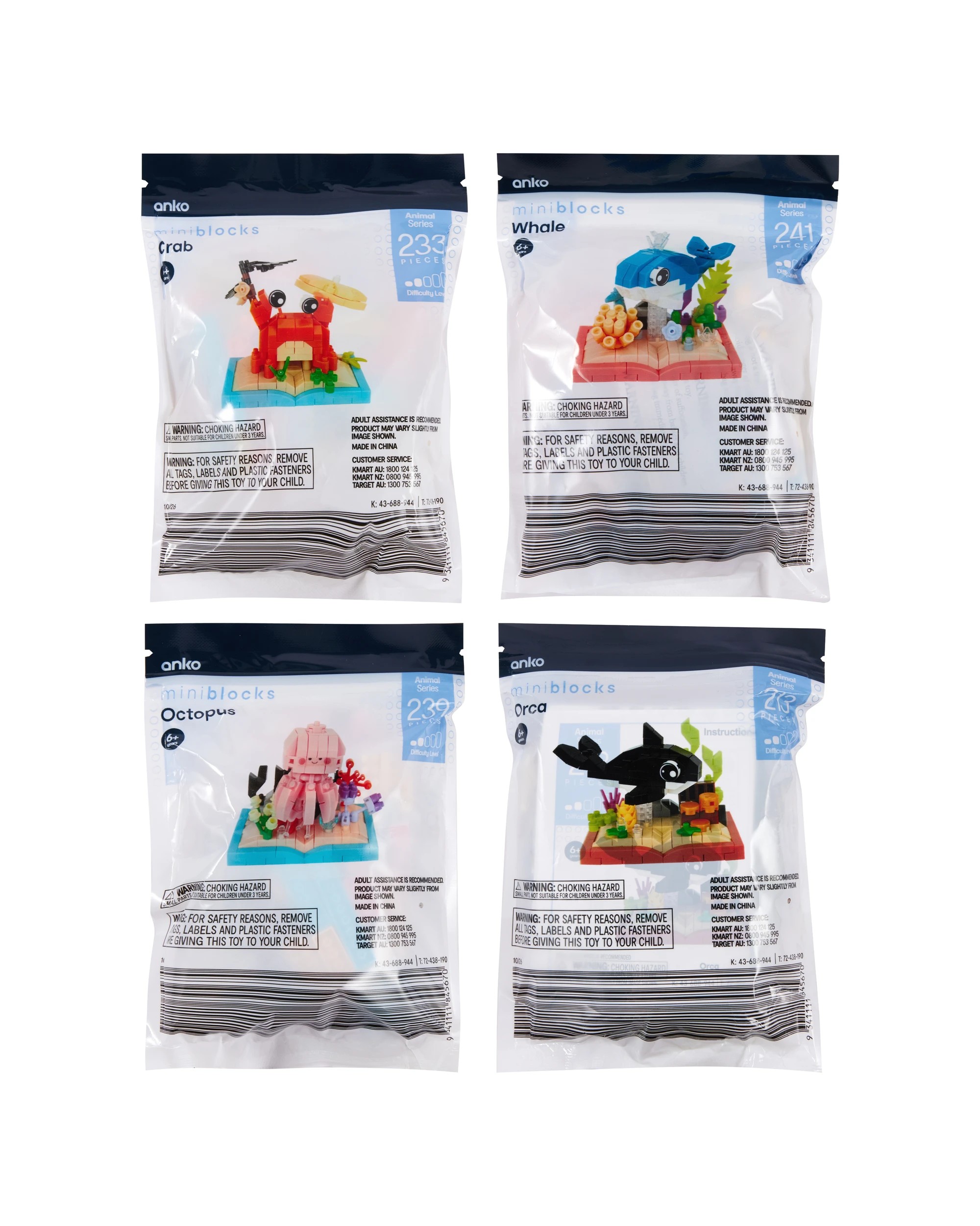 6 Mini Blocks Ocean Series - Assorted, 6 of 6