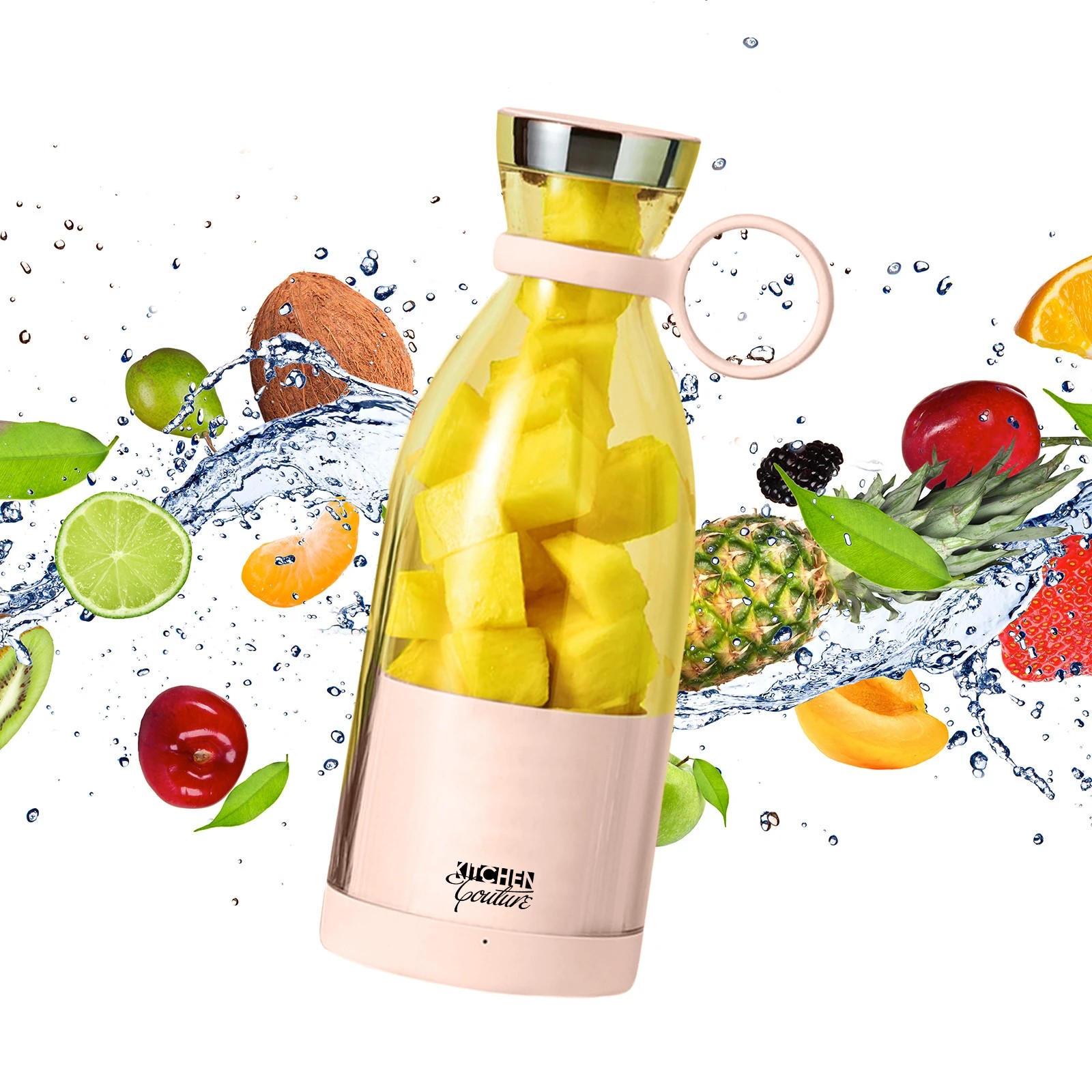 1 Kitchen Couture Fusion Portable Blender Electric Hand Held Mixer Shaker Maker - Pink - Pink, 1 of 4