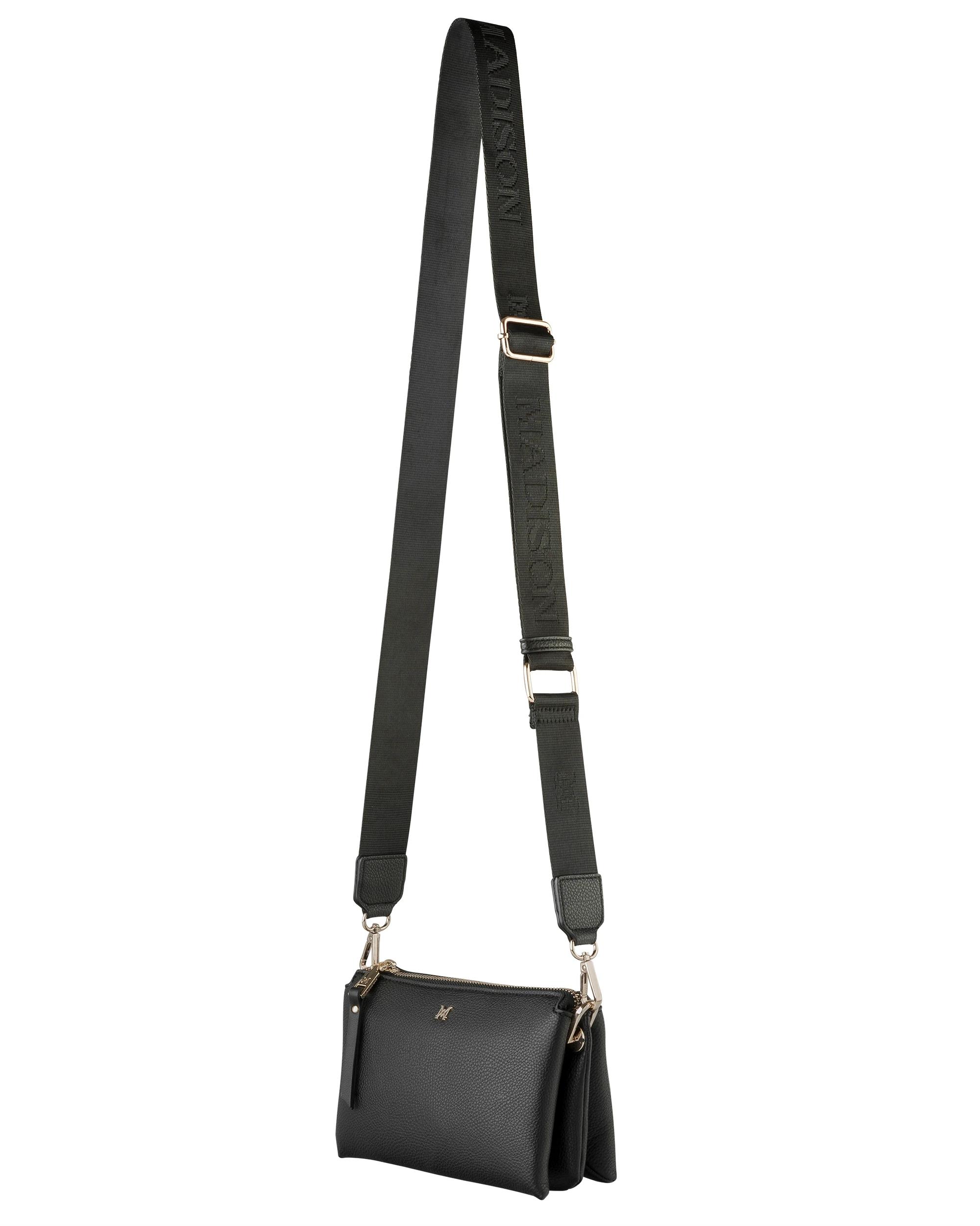 3 Madison Accessories Josie Small 3 Compartment Crossbody Bag BLACK, 3 of 8
