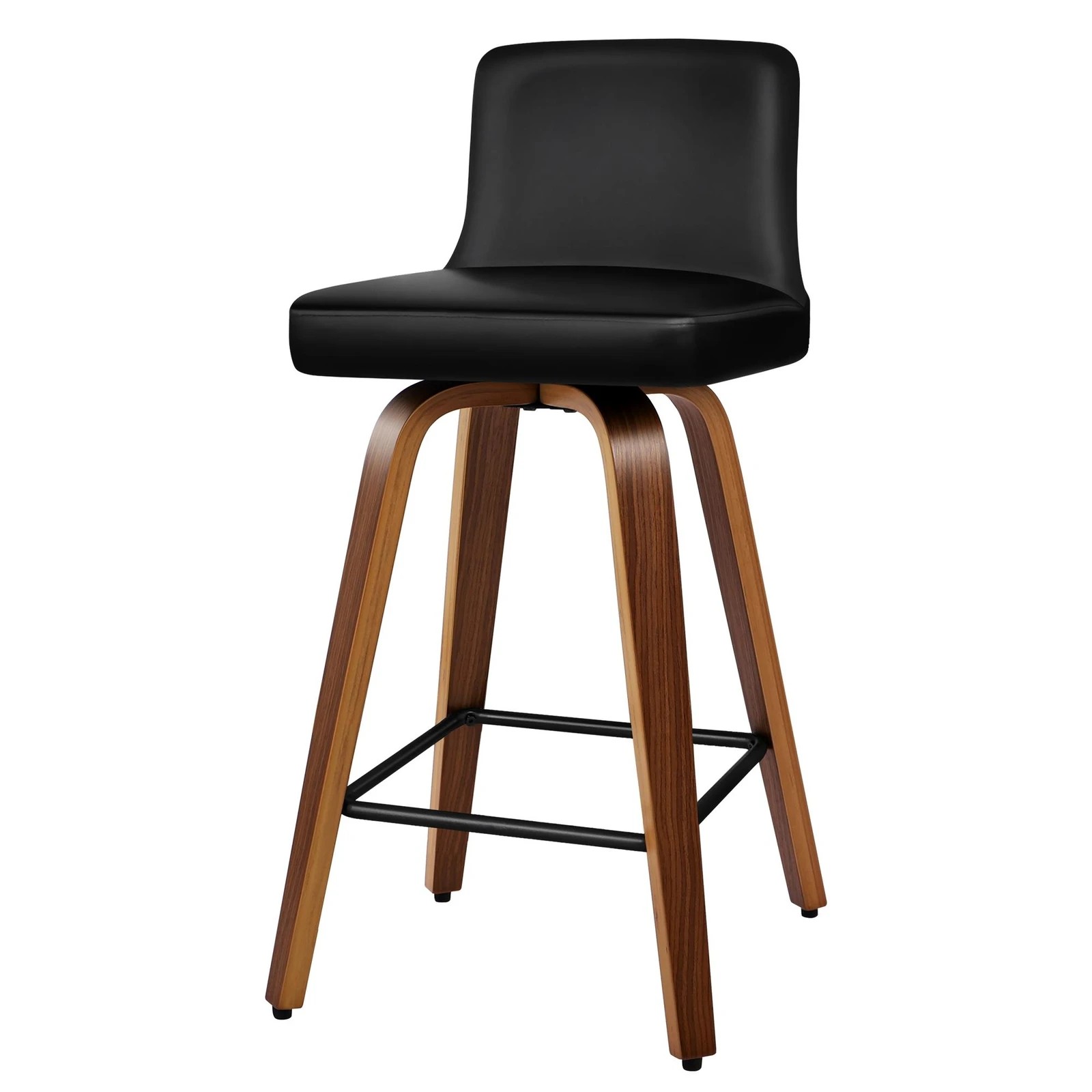 3 Alfordson 4x Swivel Bar Stools Bailey Kitchen Wooden Dining Chair - Black, 3 of 9
