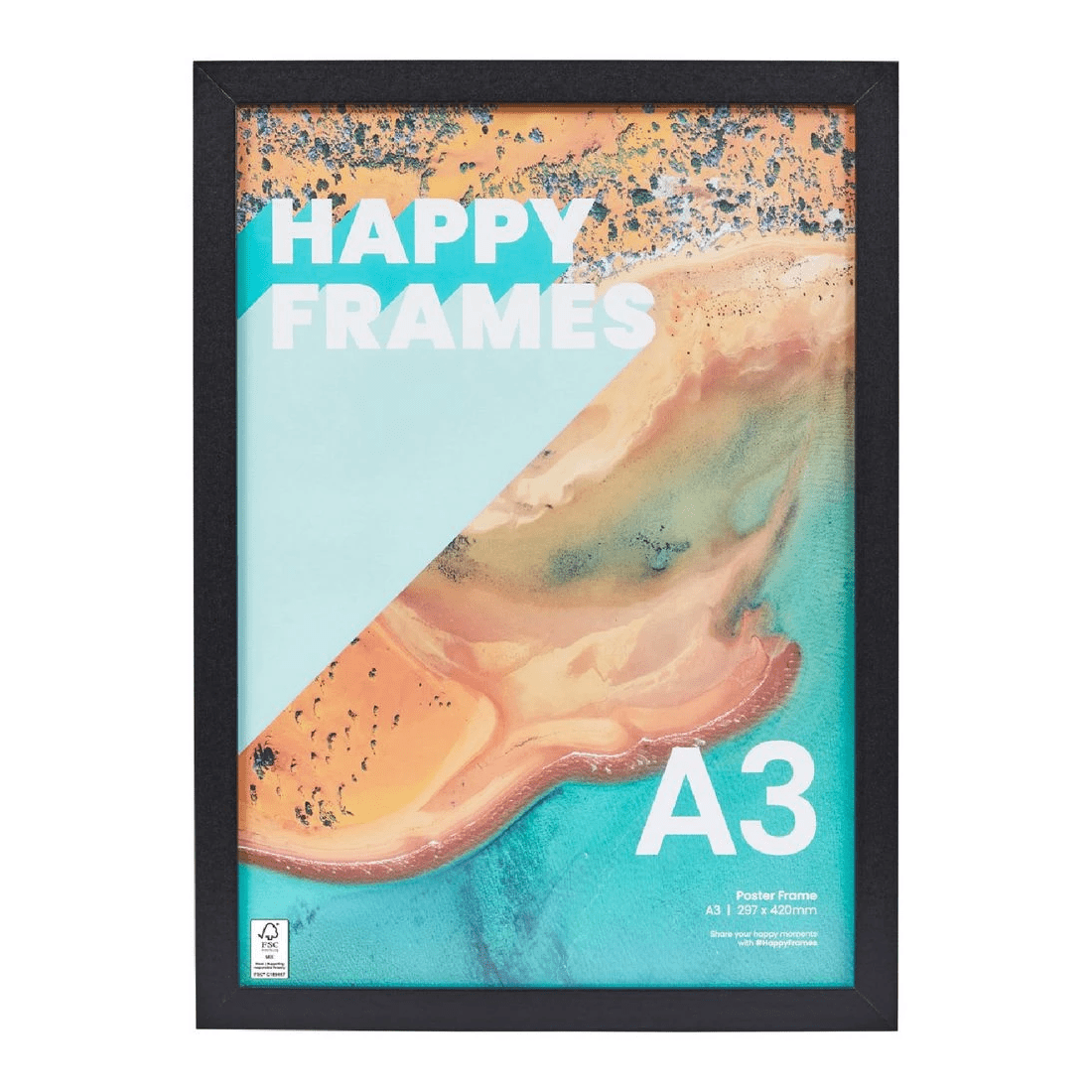 1 A3 Wooden Poster Frame Black, 1 of 4