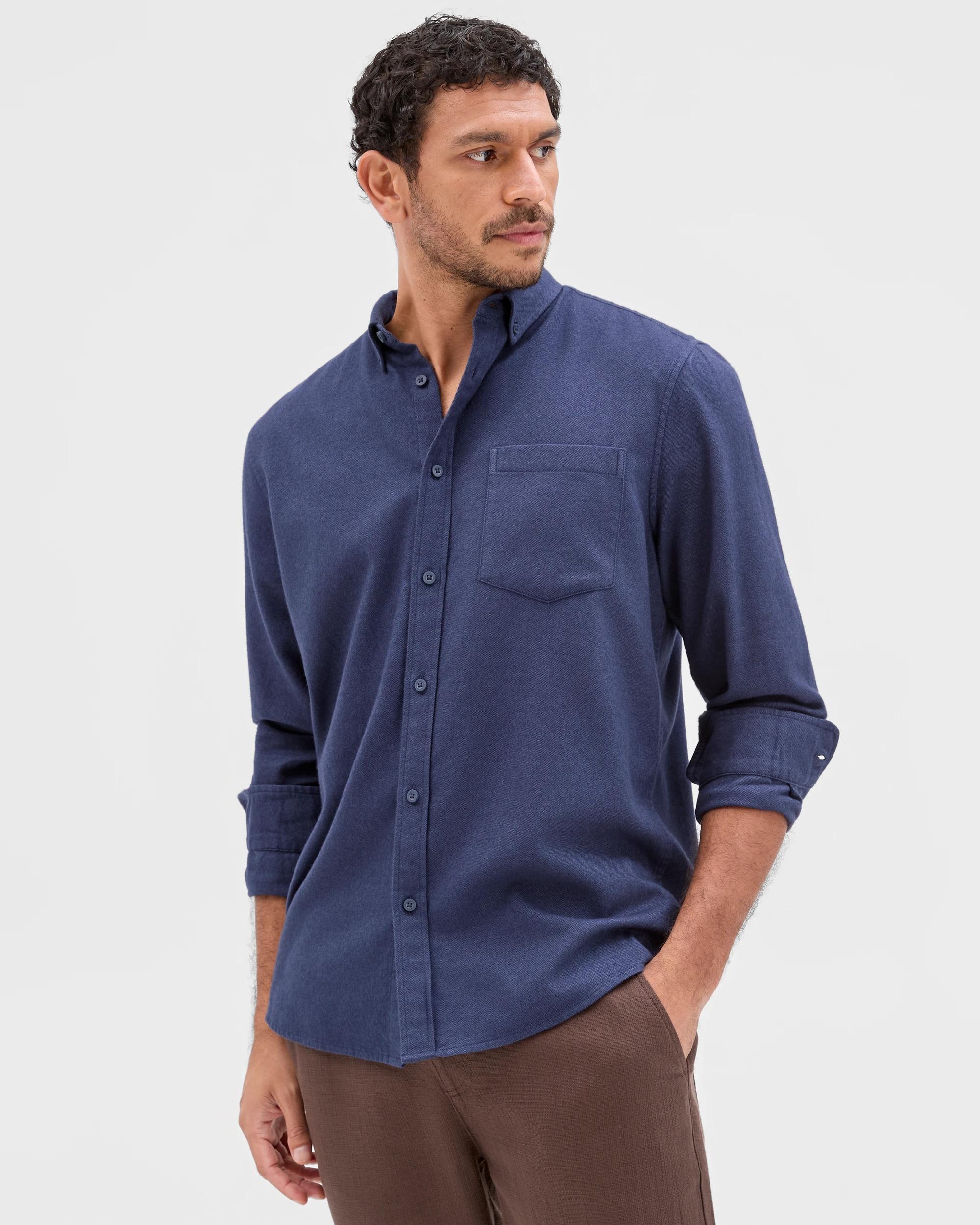 2 Target Australian Cotton Long Sleeve Oxford Shirt NAVY, 2 of 6