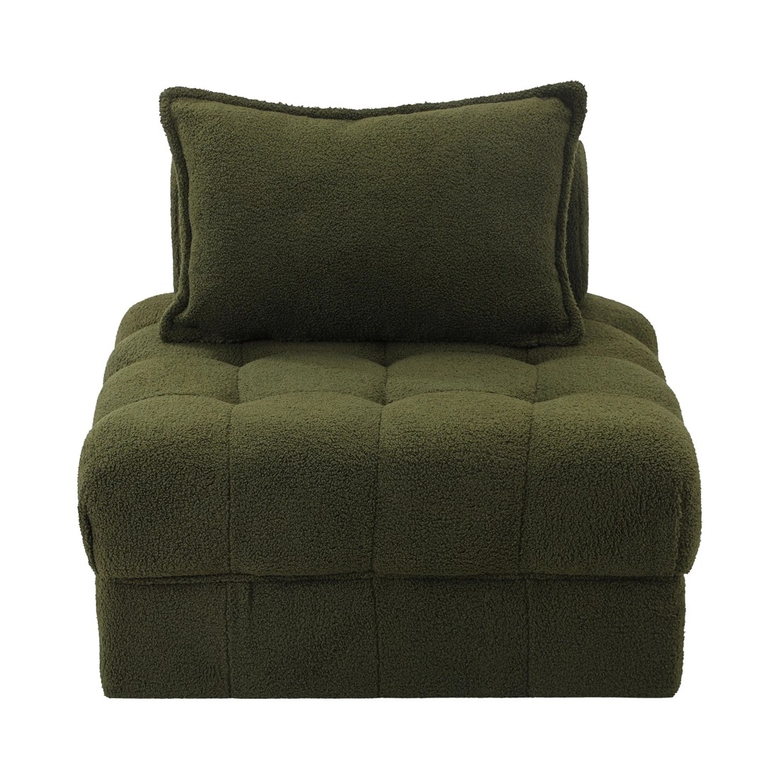 8 Oikiture 2 Seater Boucle Modular Sofa Lounge Chair Armless Tofu Back
 - Green, 8 of 10