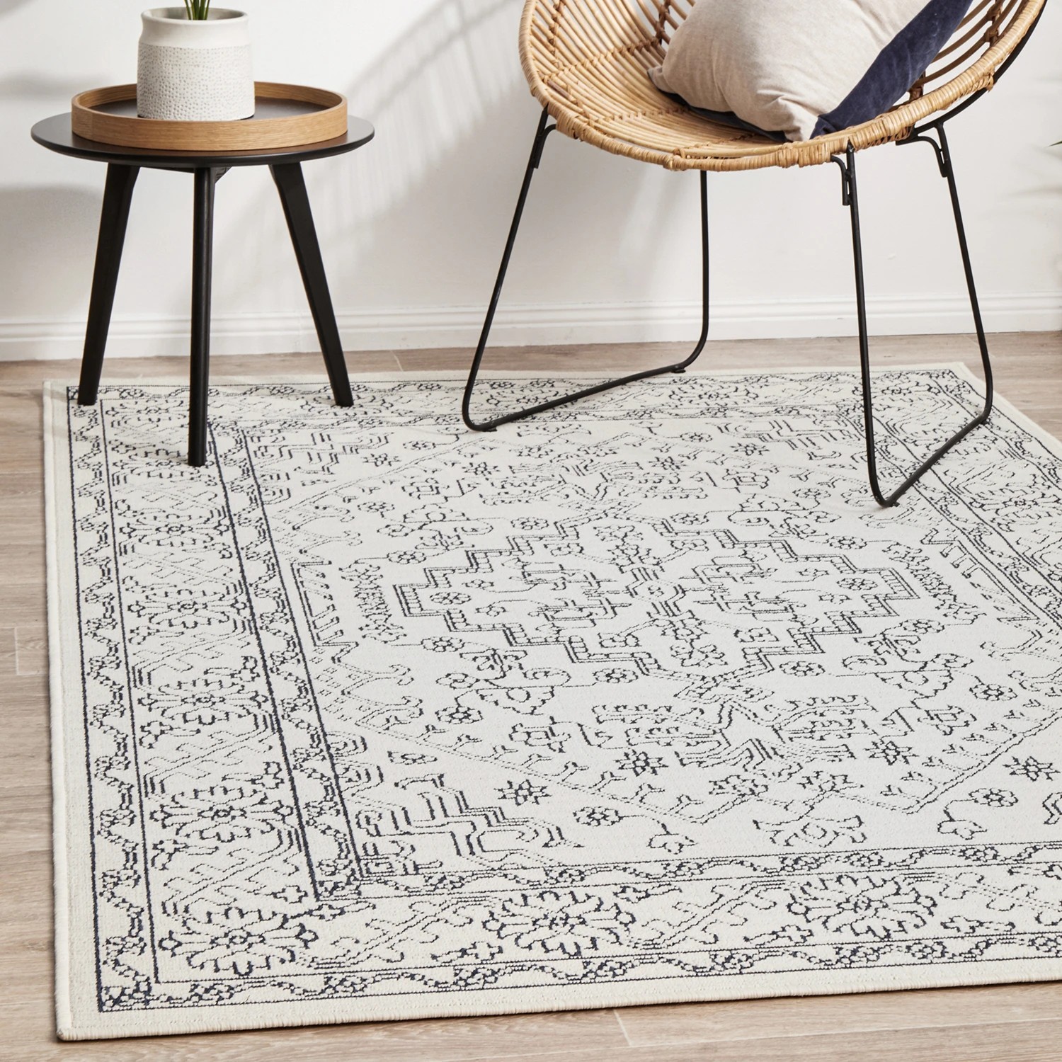2 Common Ground Rugs Coastline 5555 Outdoor 220x150cm - Medium Pet Friendly Floor Rug - White, 2 of 7