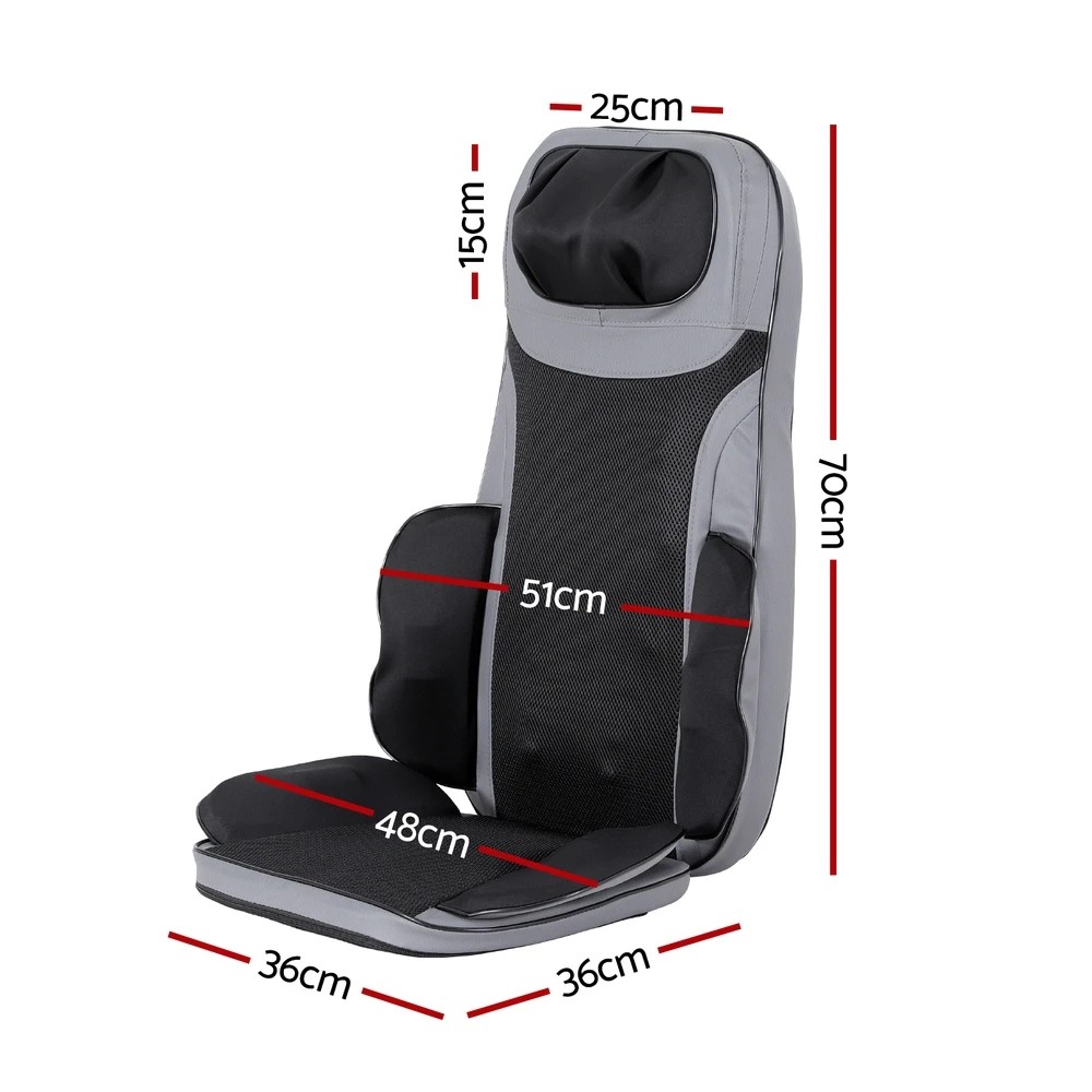 2 Livemor 8-nodes Full Back Massage Cushion Heating Massage Seats - Black, 2 of 5