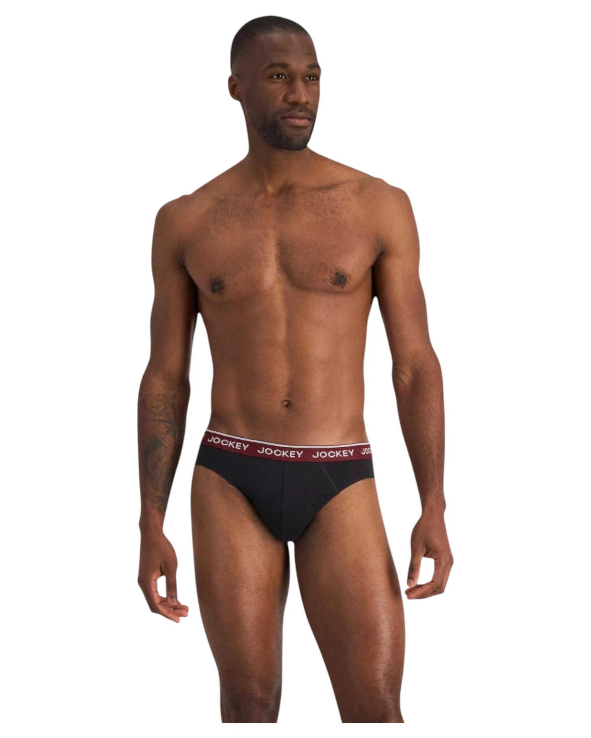 5 Jockey 16 Pack Elastic Cotton Brief Underwear BLACK, 5 of 10