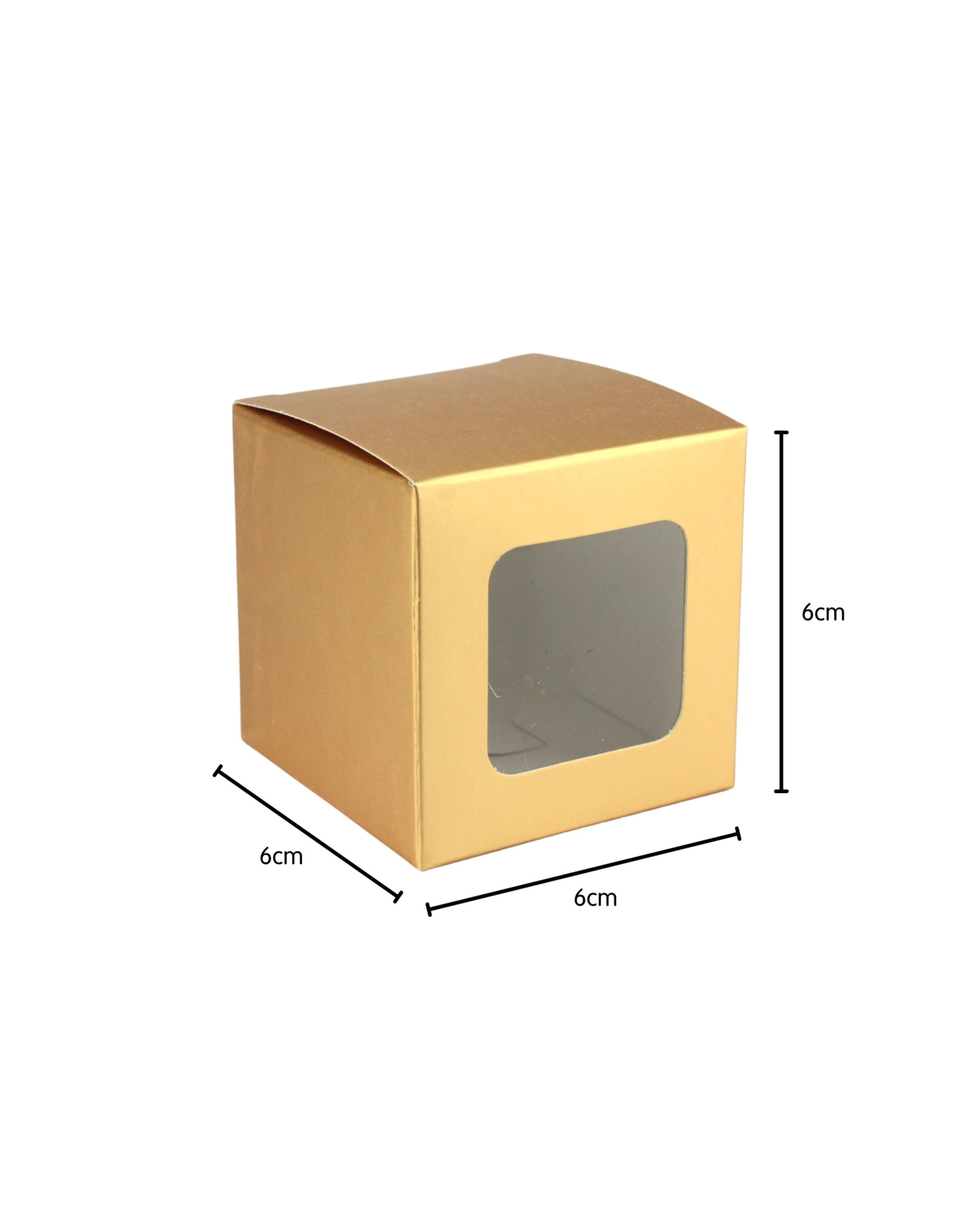 2 Party Maker Small Metallic Gift Boxes With Window 6cm Pack of 12 - Gold, 2 of 3