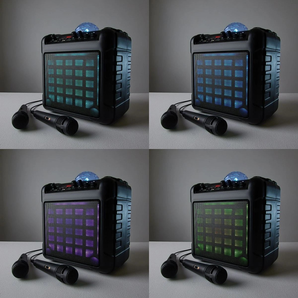 2 Karaoke Party Speaker with LED and 2 Microphones, 2 of 10