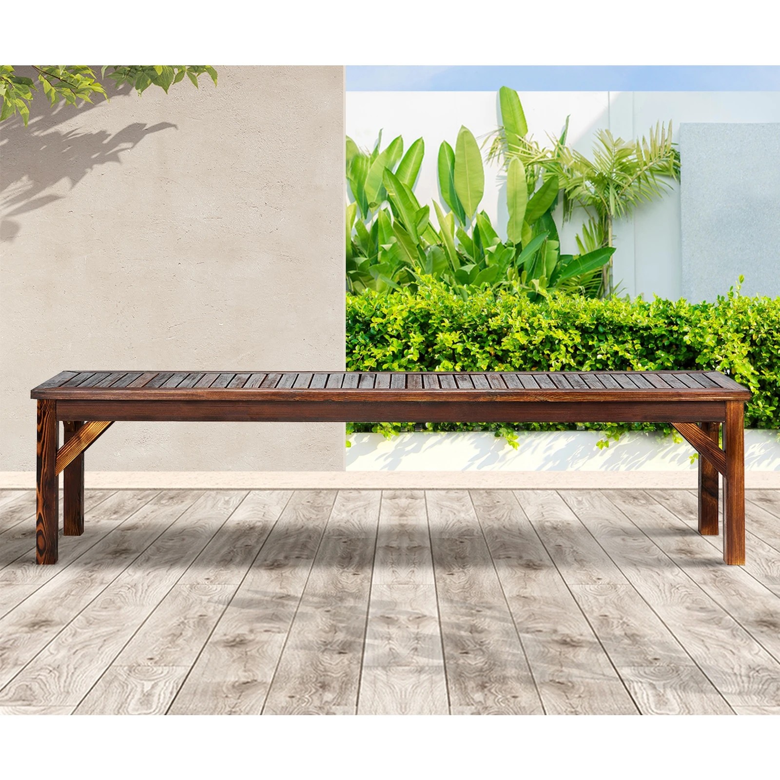 3 Livsip 190cm Garden Bench Outdoor Slatted Seat
 - Charcoal, 3 of 9