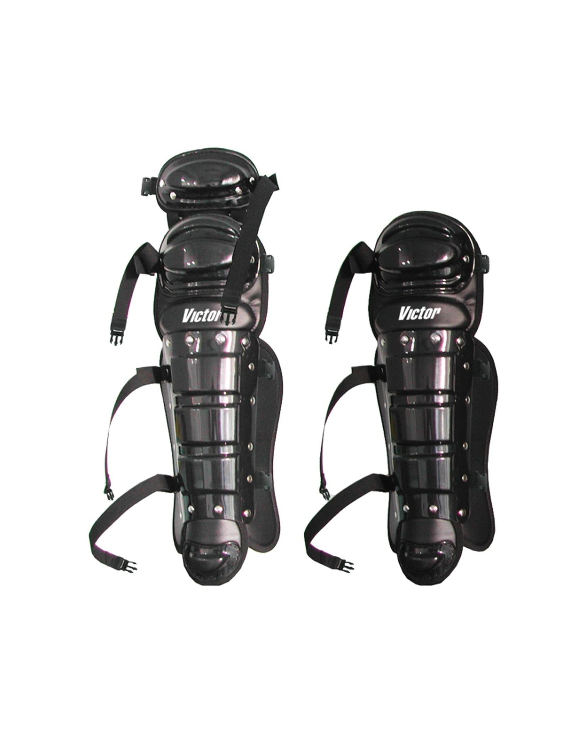 1 Victor Sports 2pc Catchers Leg Guard Pair Lightweight Protection Intermediate - Black, 1 of 1