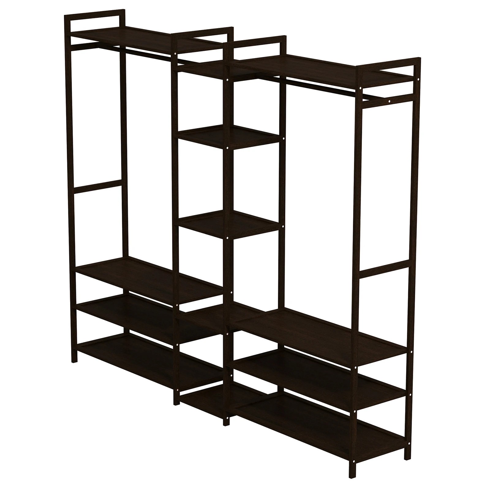1 Milano Décor Multifunctional Bamboo Clothes Rack Storage Stand Organiser - Black, 1 of 10