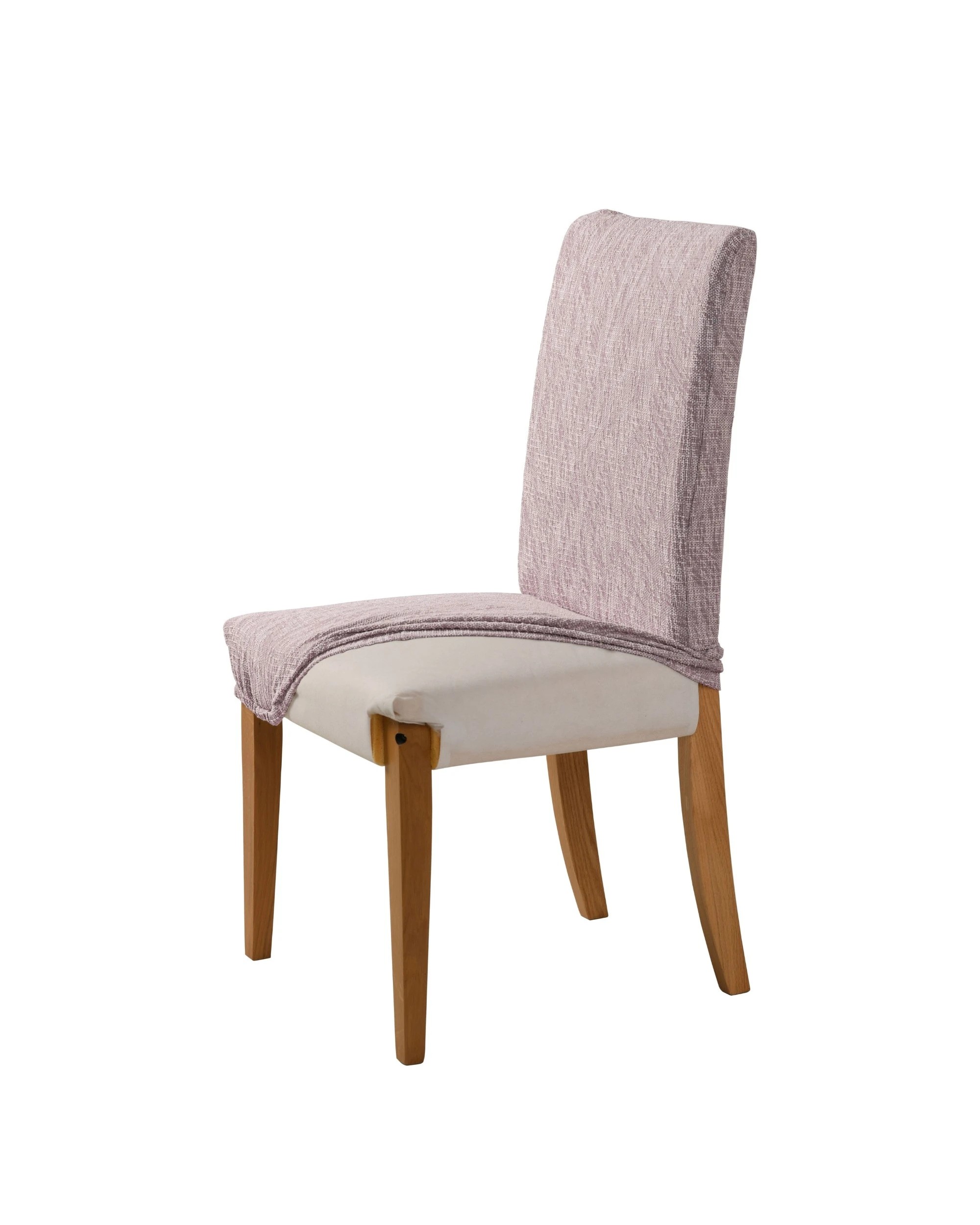2 Sherwood Faux Linen Stretch Fit Chair Cover 6 Pack - Rose, 2 of 3