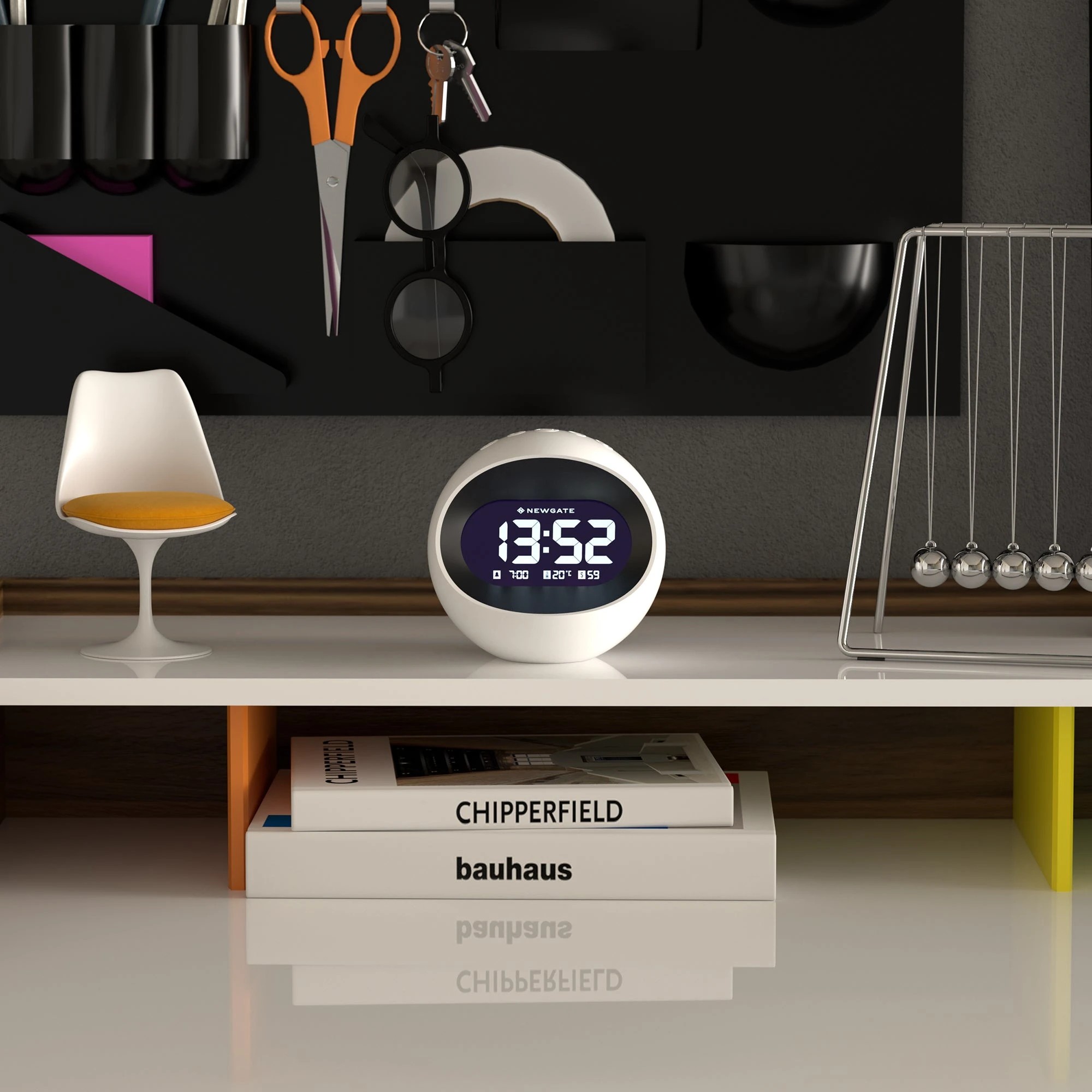 3 Newgate Centre Of The Earth Lcd Alarm Clock White - White, 3 of 5