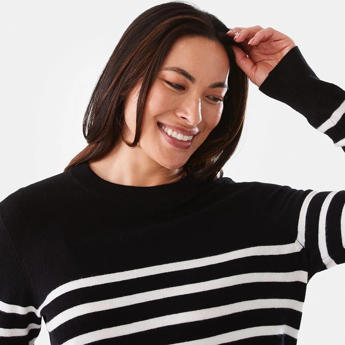 4 Crew Neck Jumper Blk Str, 4 of 6