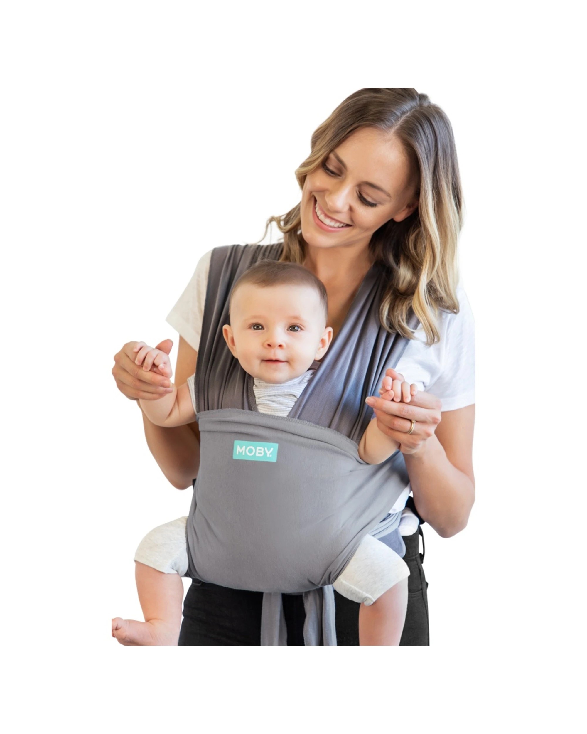 1 Moby Babystudio Easy Wrap Smoked Pearl Hybrid Cotton Baby Newborn Infant Carrier - Grey, 1 of 3