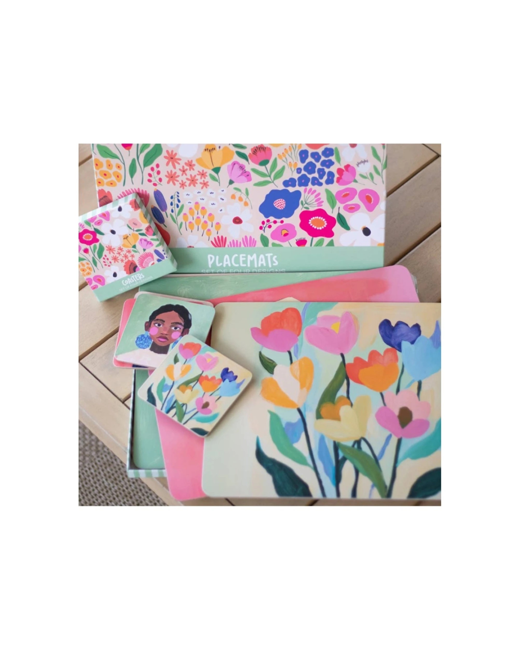 6 Splosh 2x 4pc Billie Placemats Set Cork Backed Waterproof 34x26cm - Multi, 6 of 7
