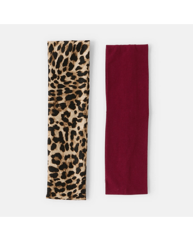 2 Pack Stretch Headband - Leopard P