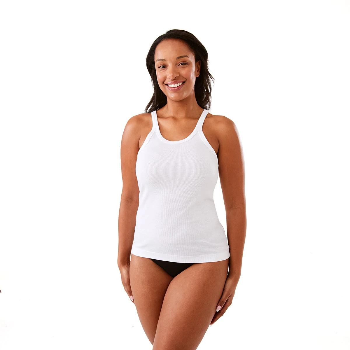 2 3 Pack Essential Cotton Rib Singlet White, 2 of 8