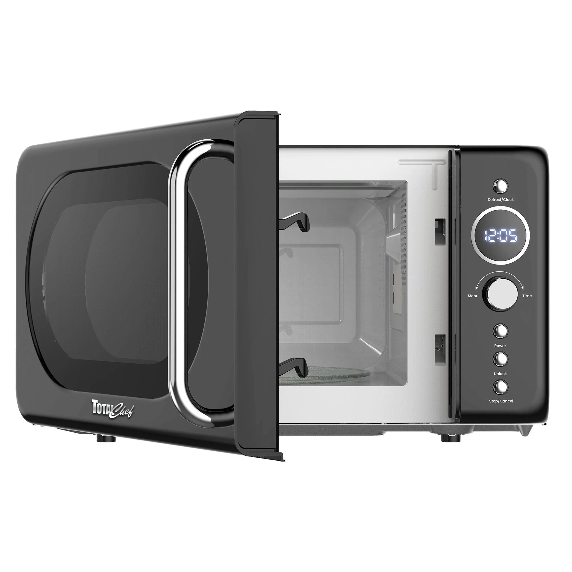 3 Total Chef 20L Retro Microwave Oven Black - Black, 3 of 8