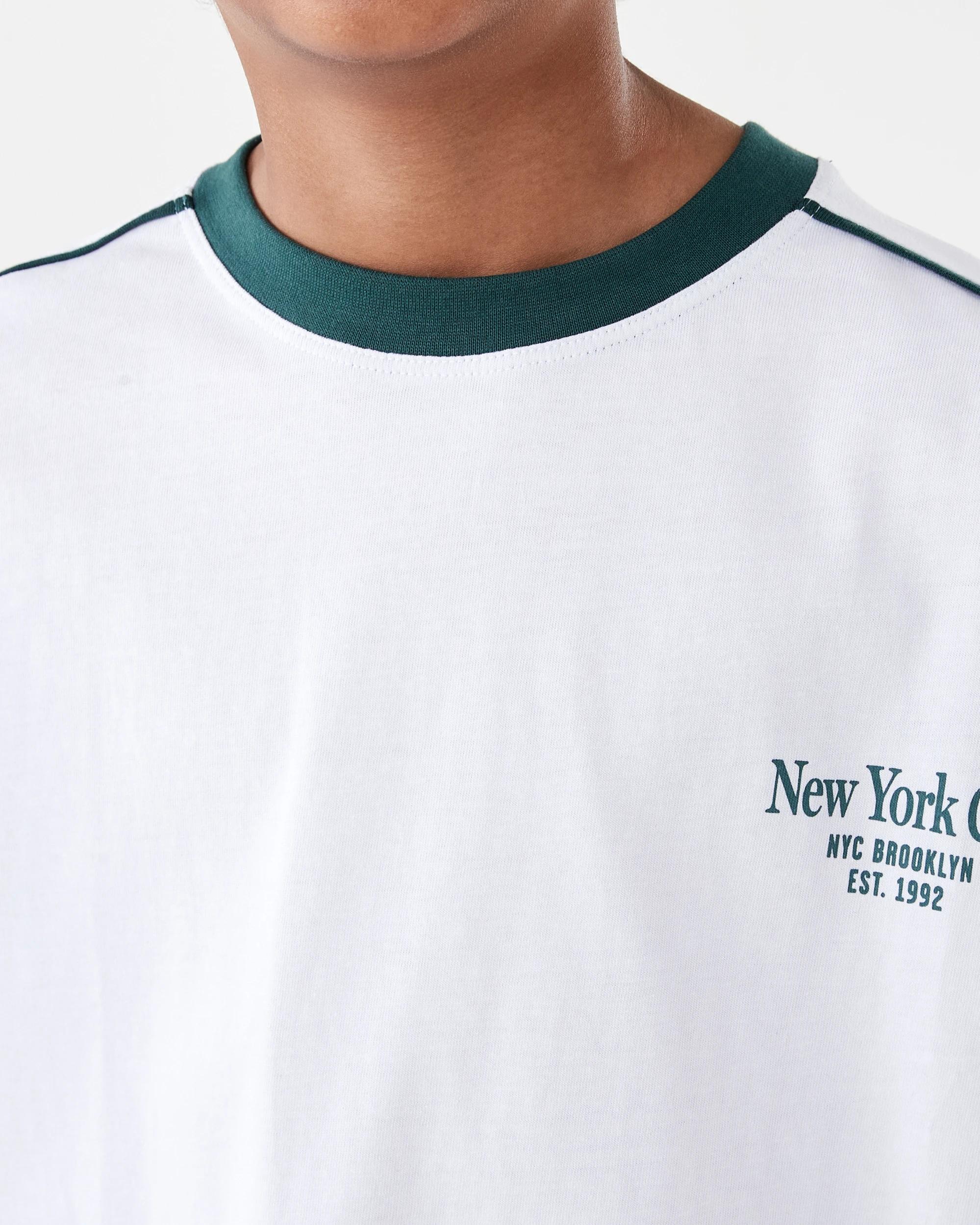 4 Short Sleeve Oversized Piped T-shirt Wht Varsit, 4 of 8