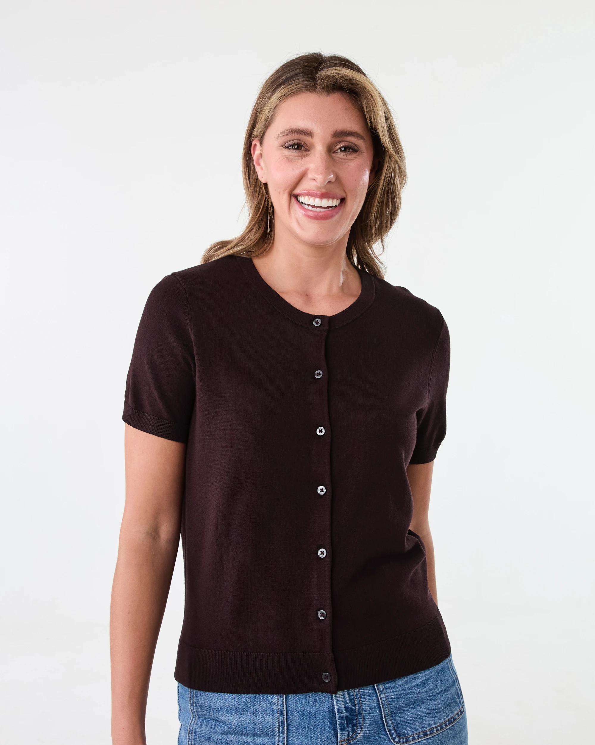 1 Short Sleeve Button Through Top Fudge, 1 of 6