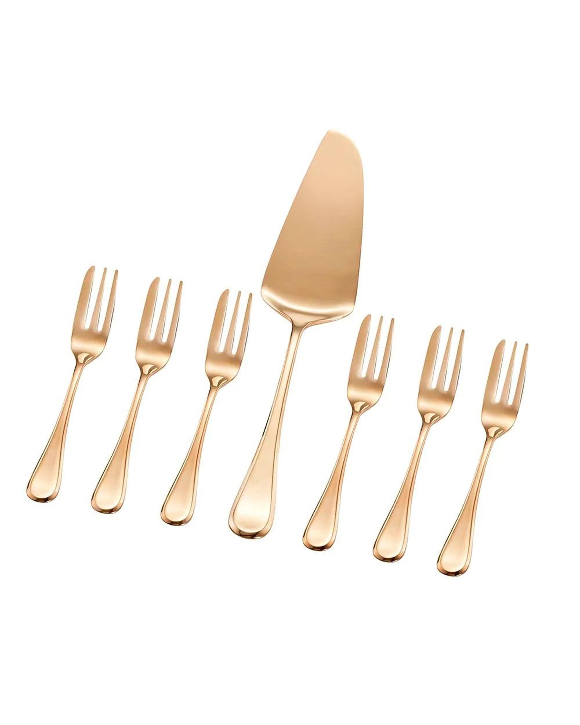 1 Stanley Rogers Chelsea 7 Piece Gold Cake Serving Set, 1 of 4
