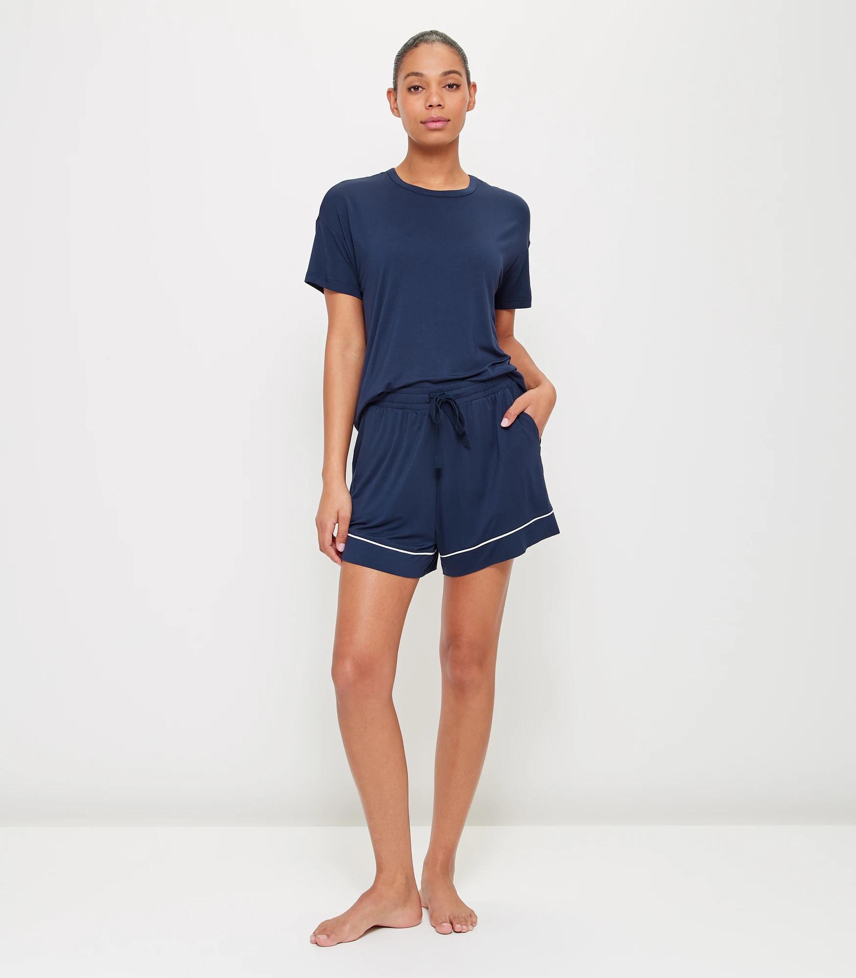 2 Target Womens Soft Comfort Bamboo Pyjama Shorts NAVY BLUE, 2 of 6