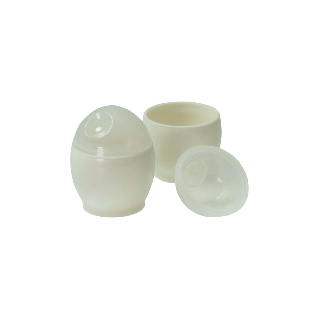 3 Avanti 2pc Microwave Egg Poacher Set With Lid Ceramic Egg Poaching Cups
 - White, 3 of 3