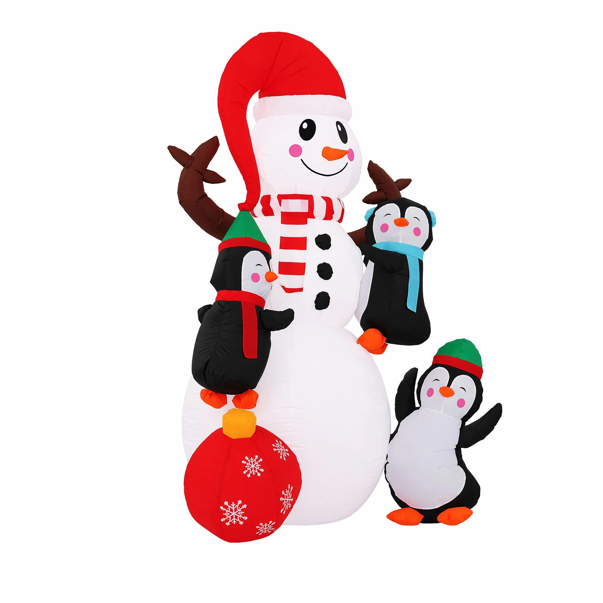 4 Jingle Jollys Christmas Inflatable Snowman 1.8M Height LED Outdoor Decorations Illuminated - Multi, 4 of 9
