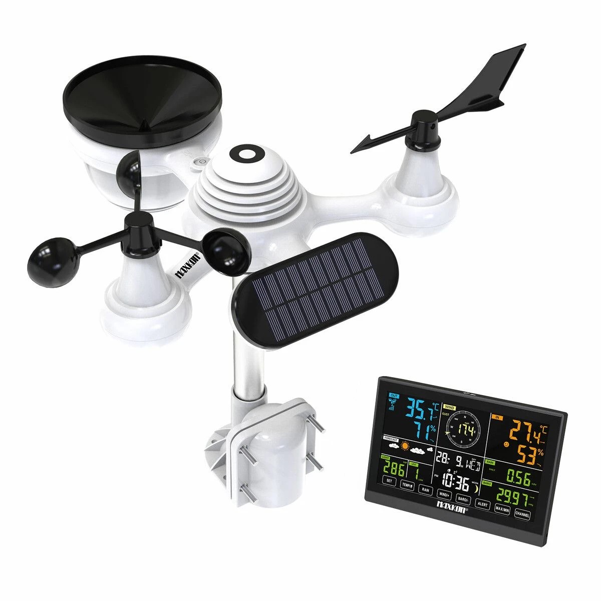 1 AUSWAY 7-in-1 Wireless Weather Station with Outdoor Sensor, Indoor & Outdoor Thermometer 150m Range No WiFi, 1 of 4