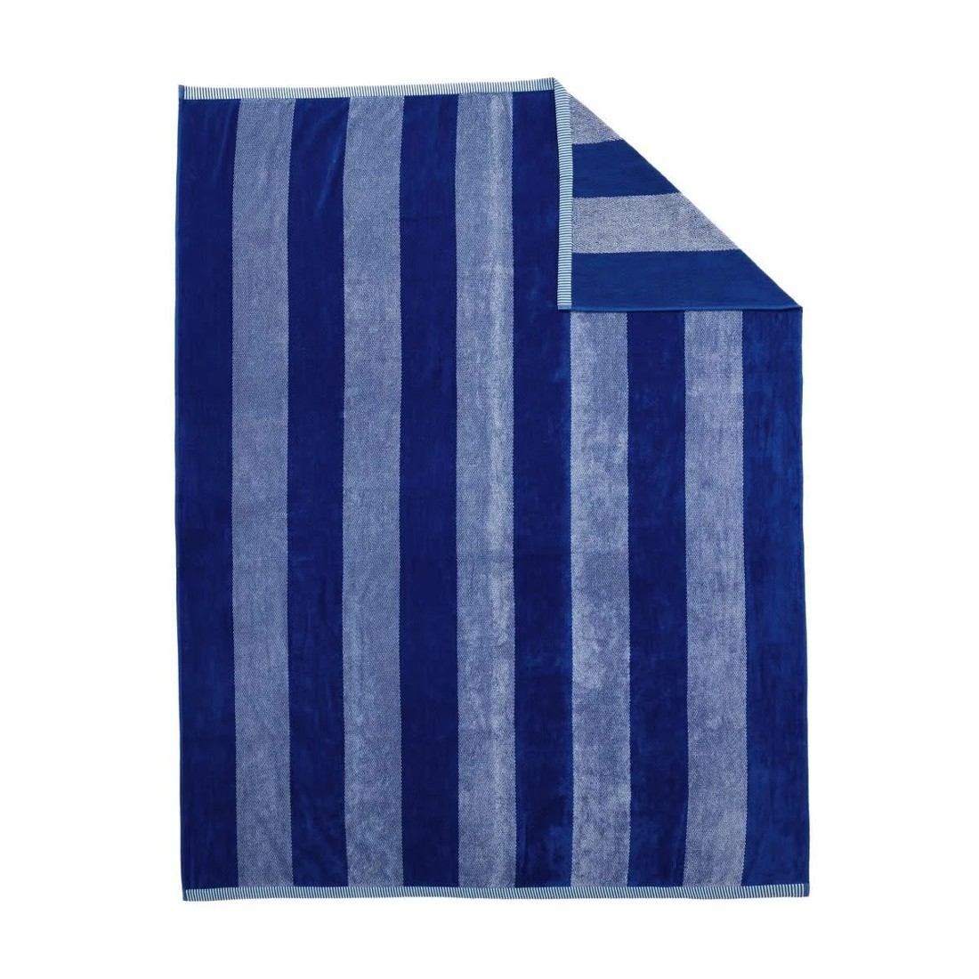 4 Striped Cotton Beach Blanket - Blue, 4 of 6