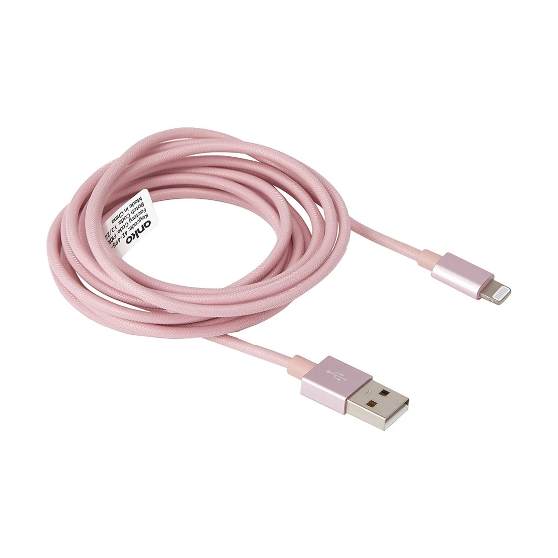 3 Lightning Cable - 2m Pink Rope, 3 of 4