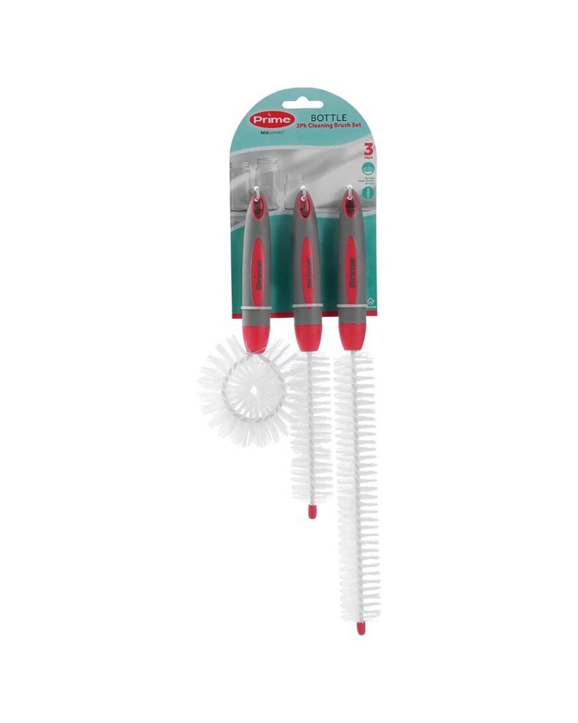 1 Boxsweden 3pc Prime Bottle Cleaning Brush Set With Handles - Multi, 1 of 6