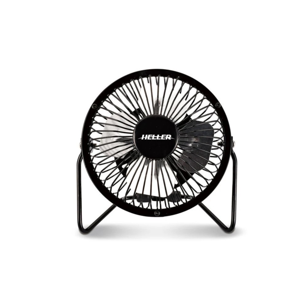 1 Heller 10cm  High Velocity Mini Metal Fan with USB - Black, 1 of 1