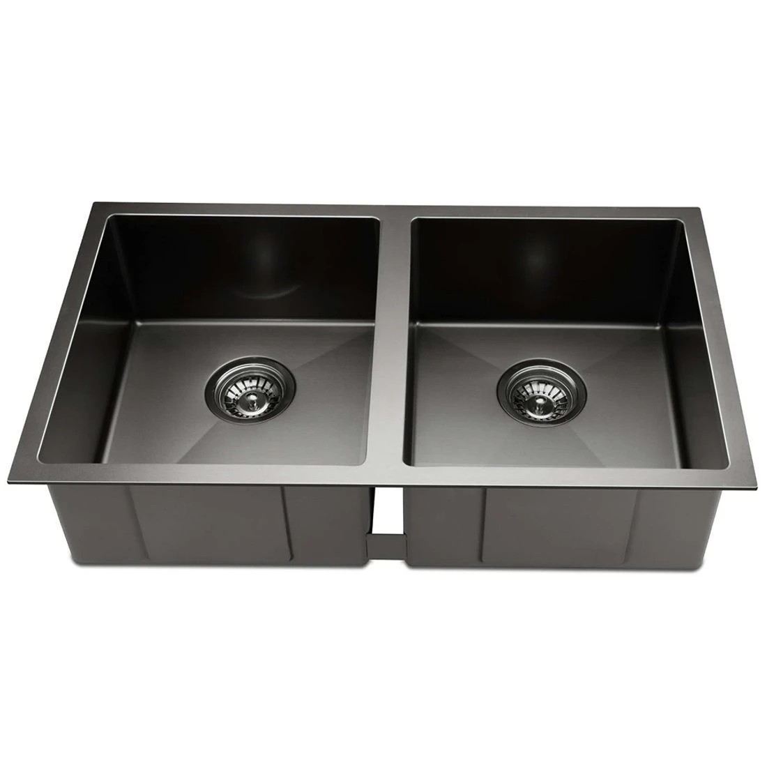 1 Cefito Kitchen Sink 77X45CM Stainless Steel Basin Double Bowl - Black, 1 of 7