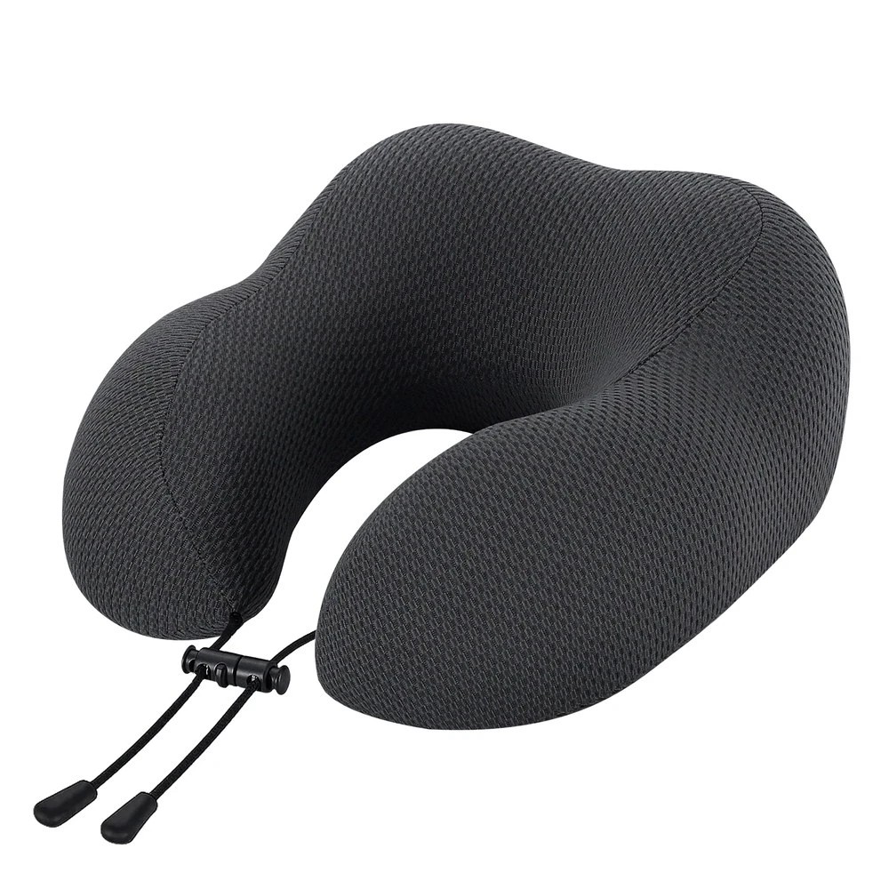 1 Giselle Bedding Travel Neck Pillow U-Shape Support Memory Foam Plane Car Cushion - Black, 1 of 7