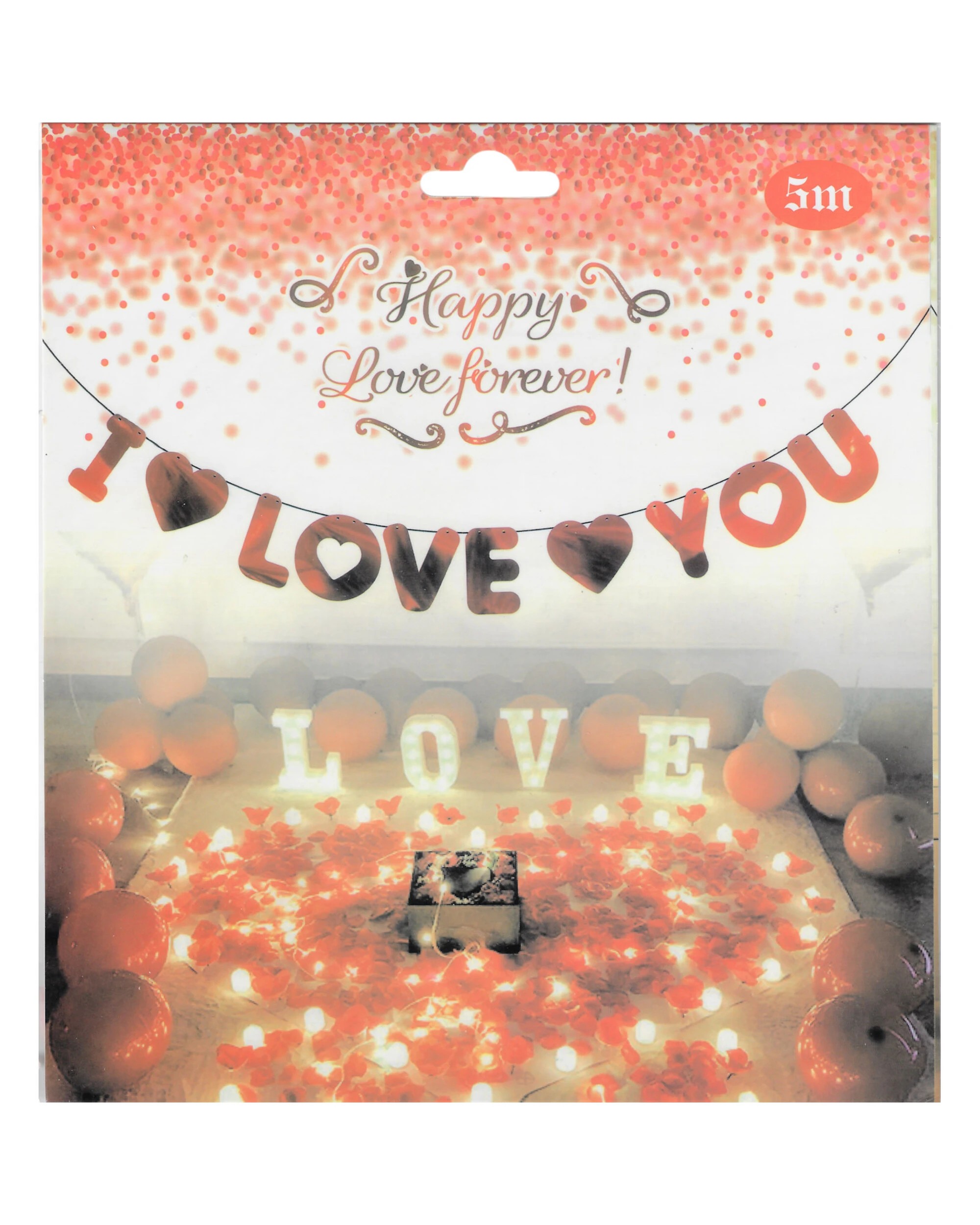 2 JD Party I Love You Letter Banner 5m - Red, 2 of 3