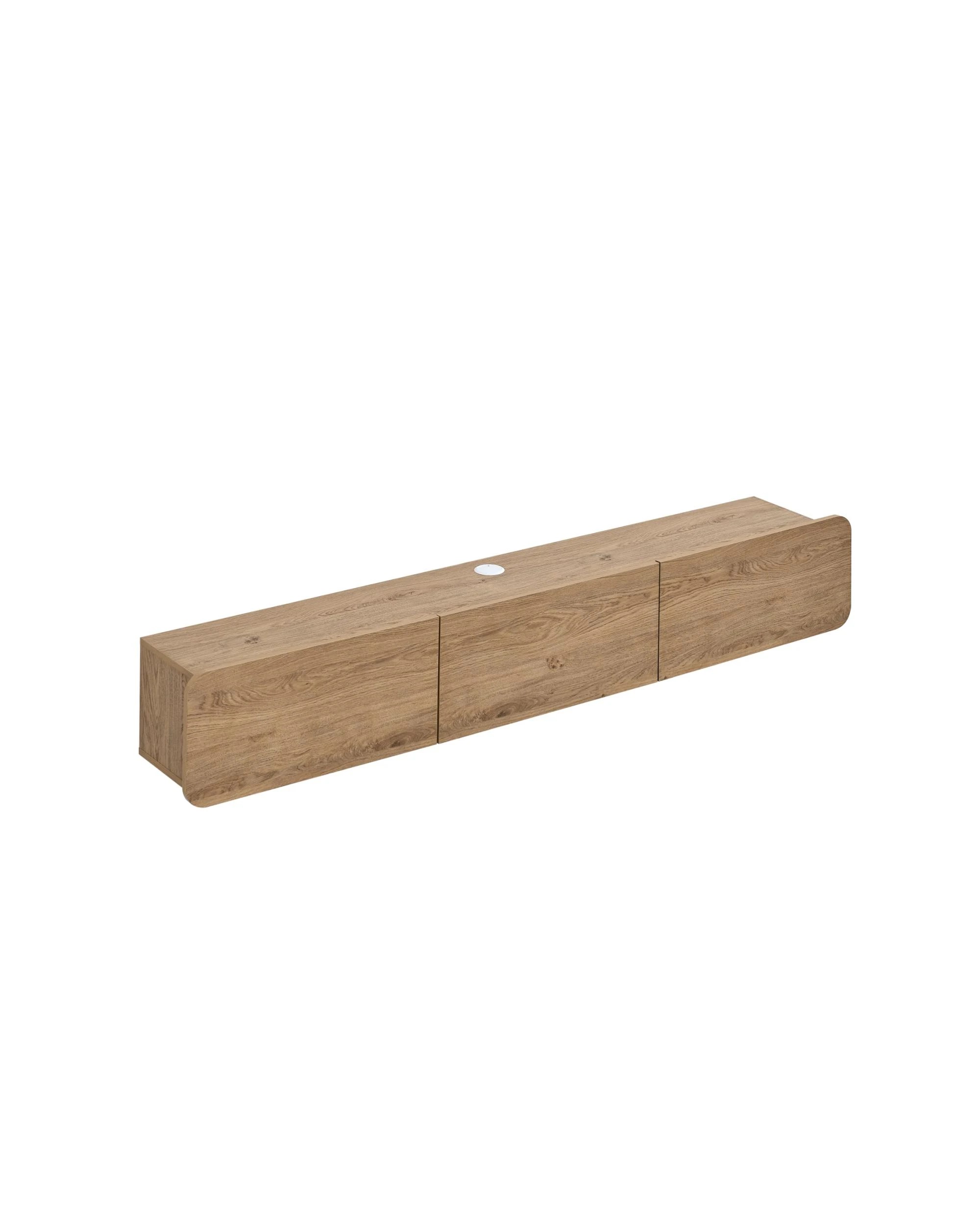1 Kodu Wall Mount TV Entertainment Unit 3 Doors 180cm Oak - Natural, 1 of 8