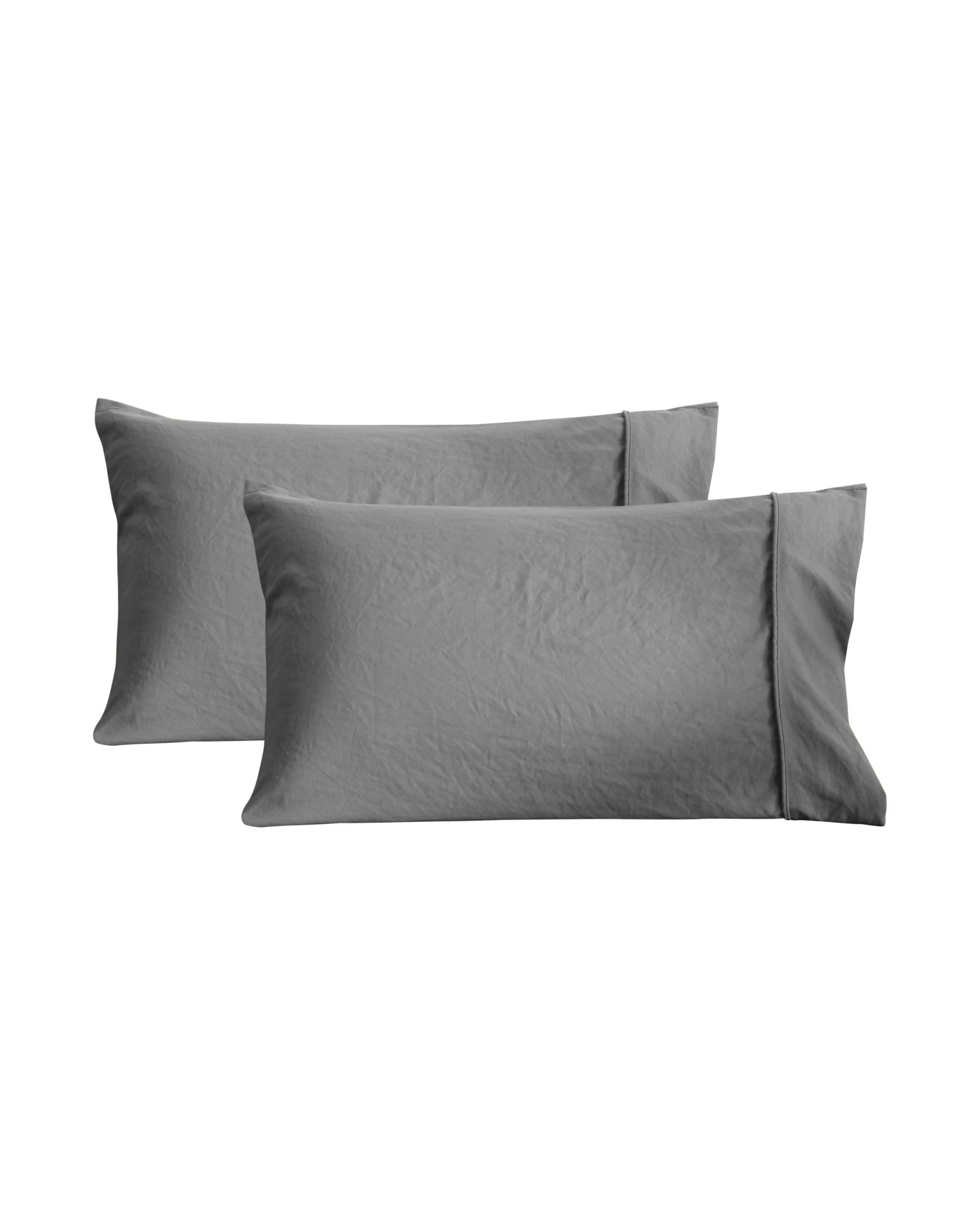 4 Dreamaker Superfine Washed Microfibre Standard Pillowcase Twin Pack - Charcoal, 4 of 4