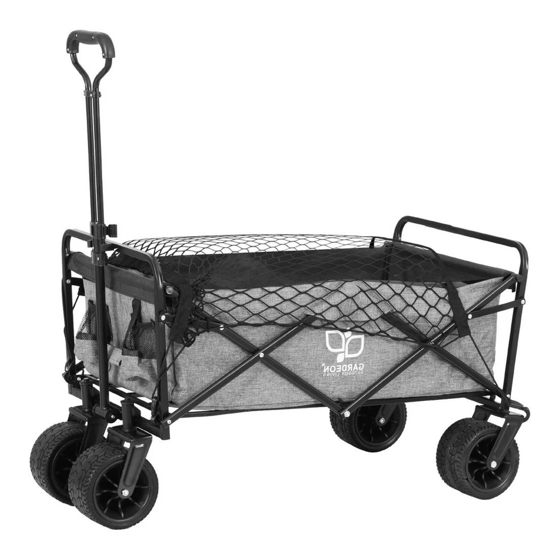 3 Gardeon Garden Cart with Cargo Net - Grey, 3 of 5