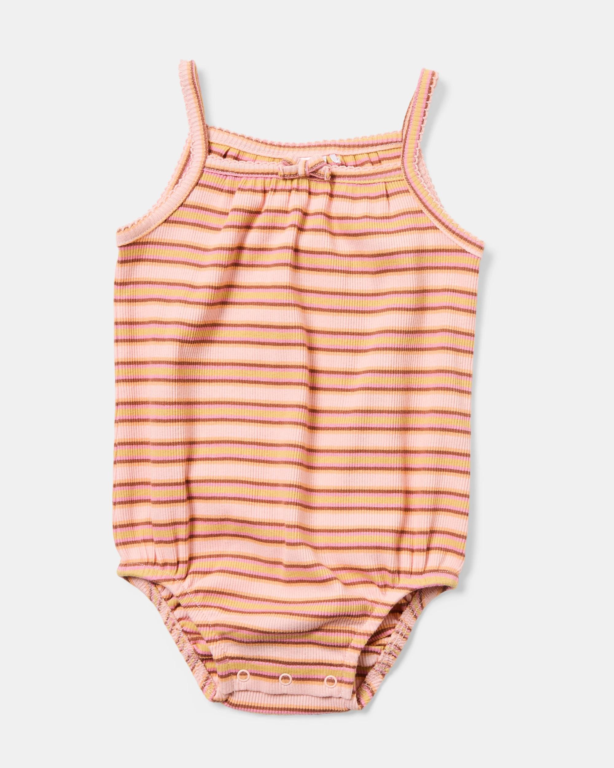 3 3 Pack Sleeveless Rib Bodysuits Fruit Strp, 3 of 9