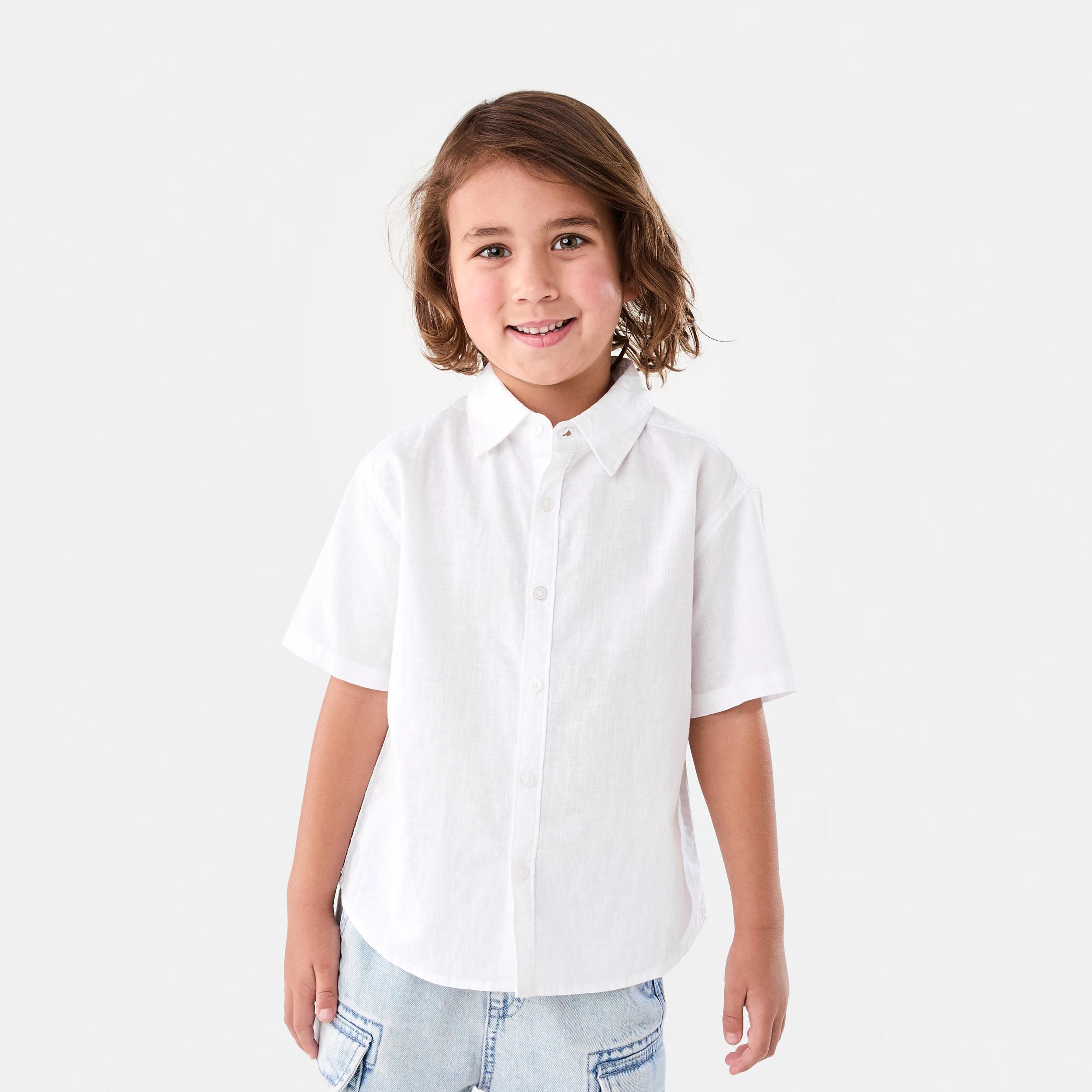 1 Linen Blend Shirt WHITE, 1 of 7