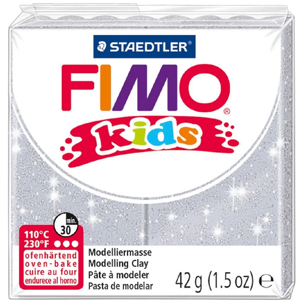 1 Staedtler FIMO Modelling Clay 42g Glitter Silver, 1 of 2