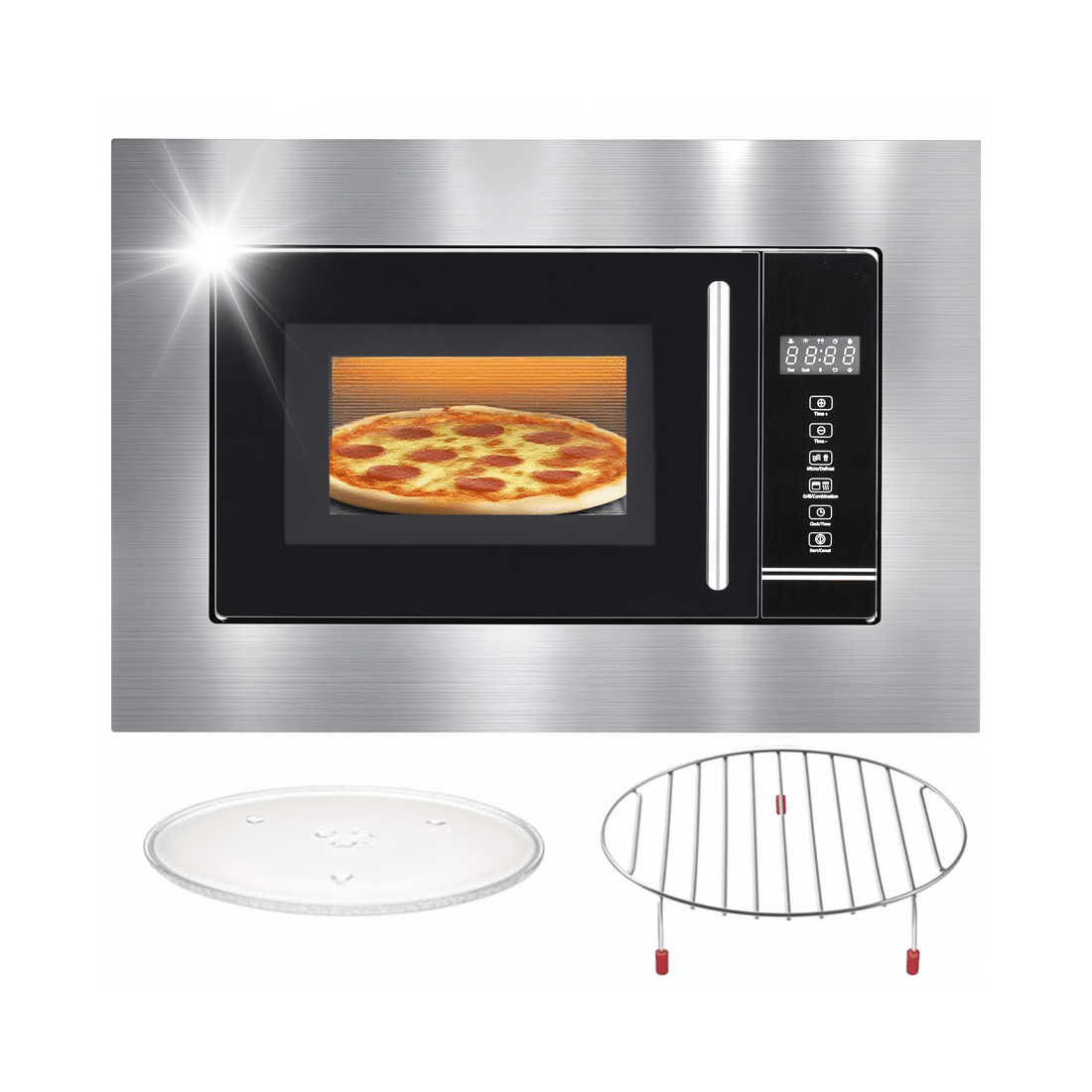 1 Advwin 20l Built-in Microwave Oven, 800w Microwave Oven, Touch Control Microwave With Timer And Defrost, 1 of 7
