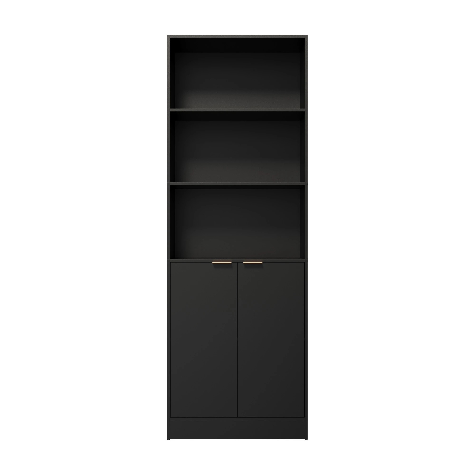 6 Oikiture Tall Bookcase Display Shelf 2 Door Adjustable Storage Cabinet - Black, 6 of 8
