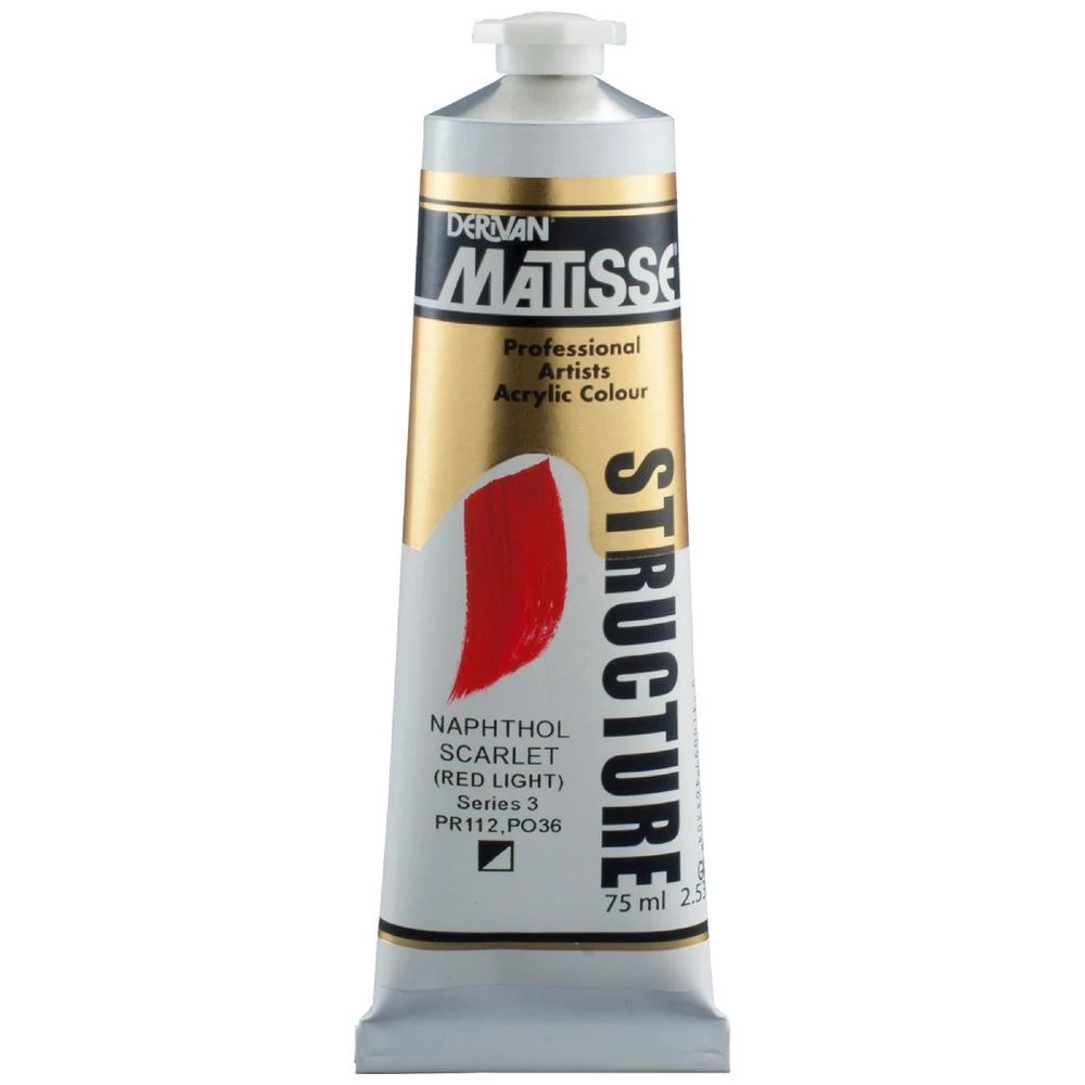 1 Derivan Matisse Structure Paint 75mL Napthol Scarlet S3, 1 of 2