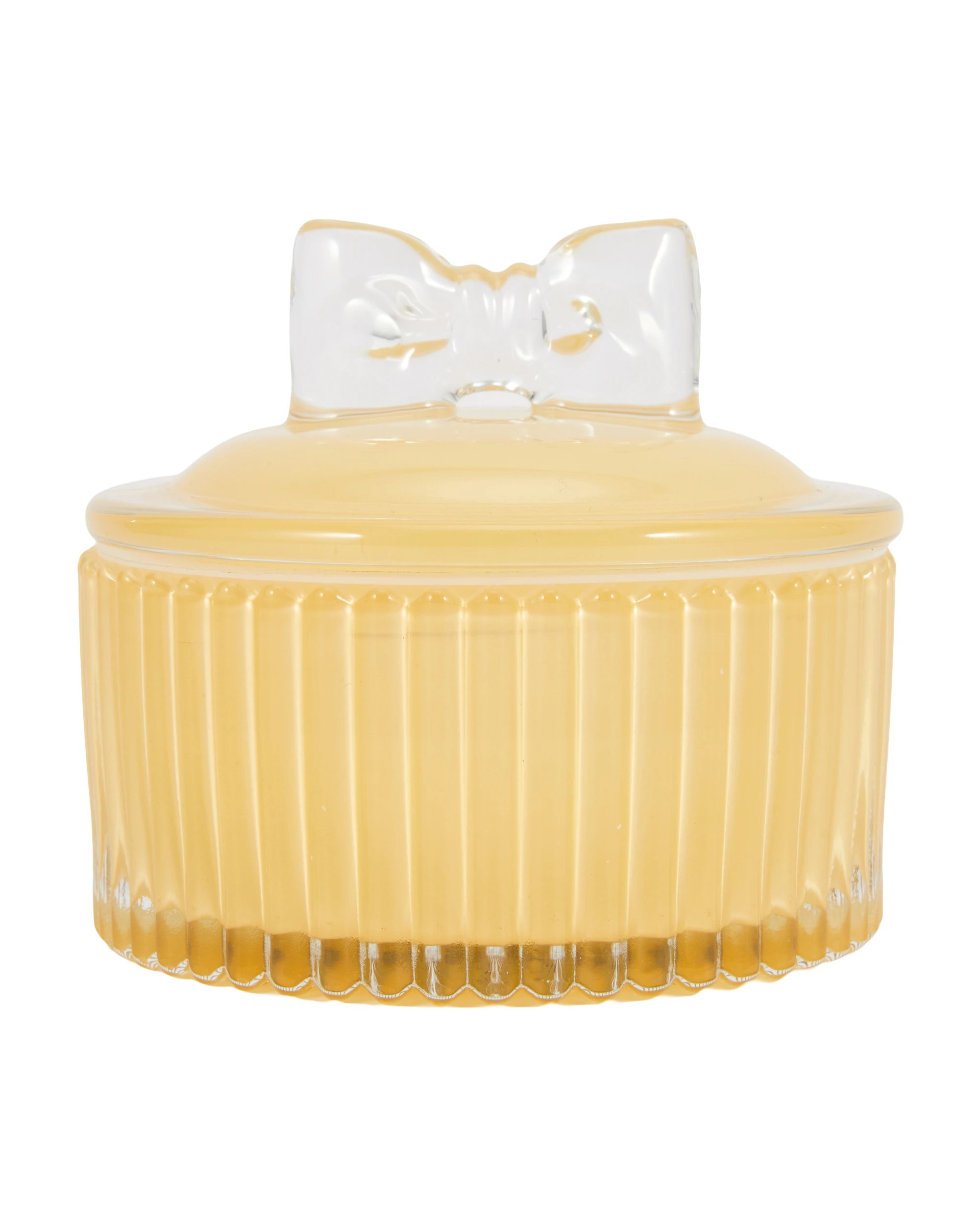 1 Yellow Bow Lid Glass Candle, 1 of 6