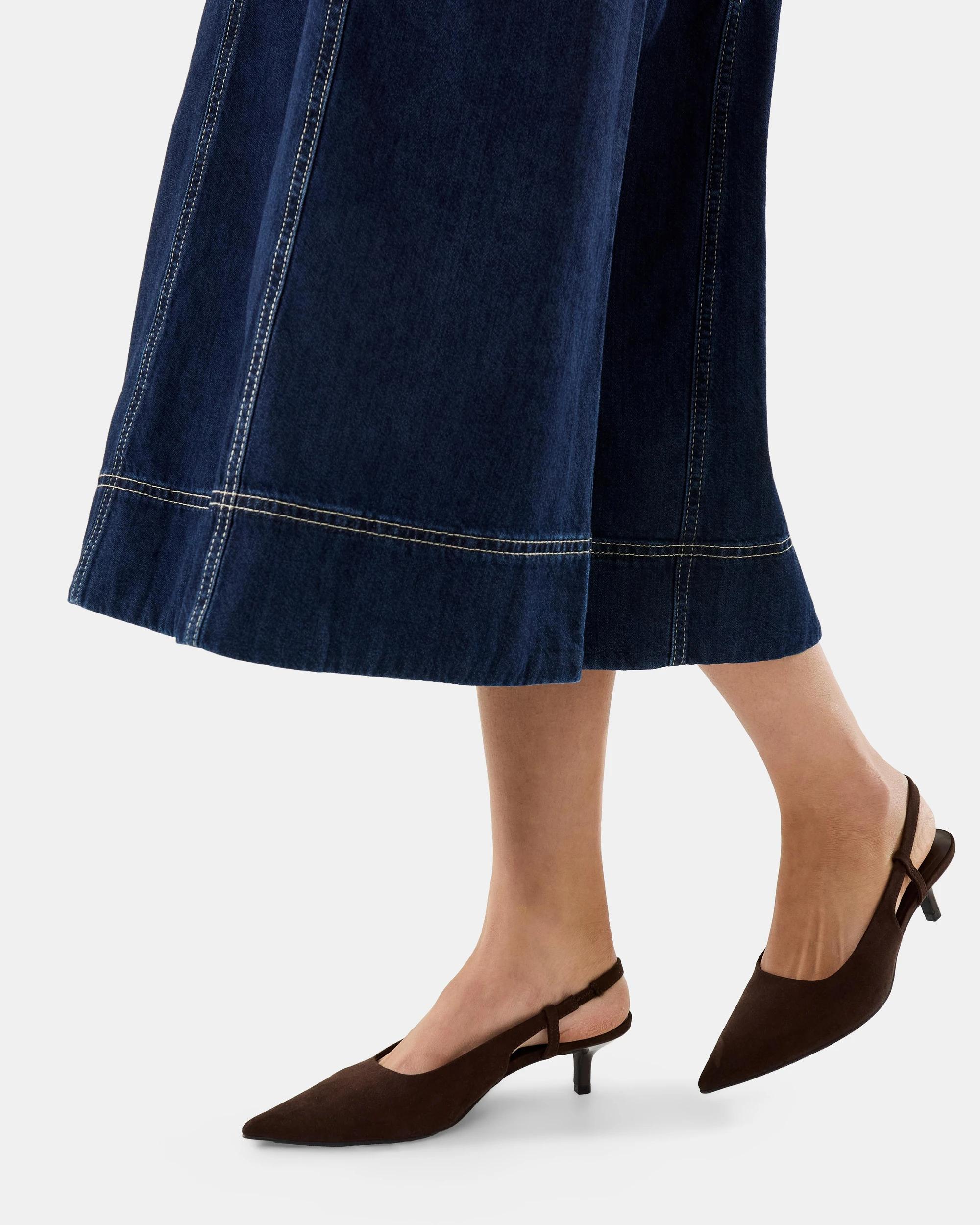 6 Sleeveless Denim Midi Dress Dark Denim, 6 of 7